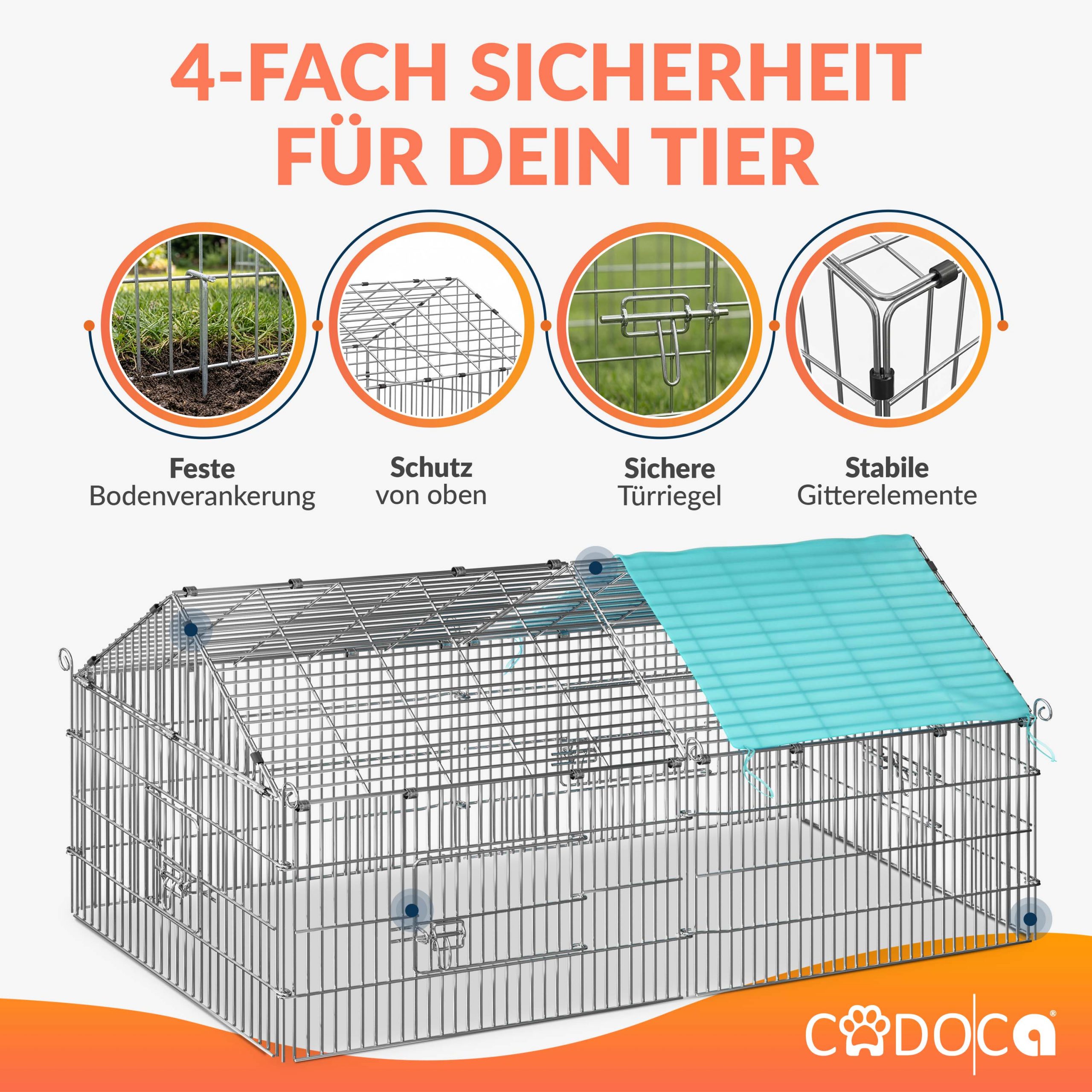 Kaninchen-Freilaufgehege Grün 180x75x75cm Sonnenschutz