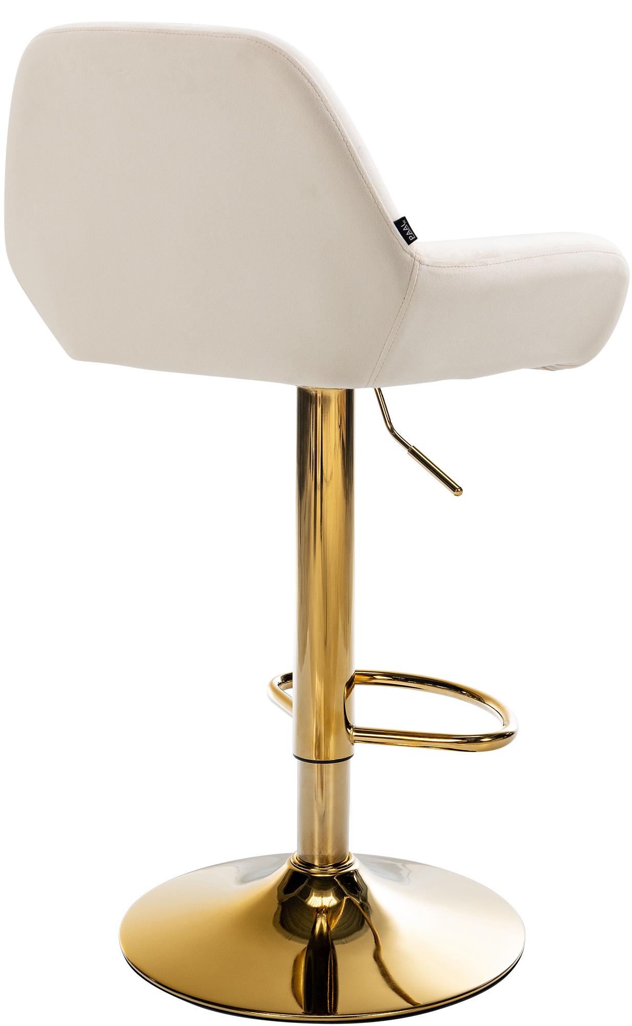 2er Set Barhocker Braga Gold Samt, creme