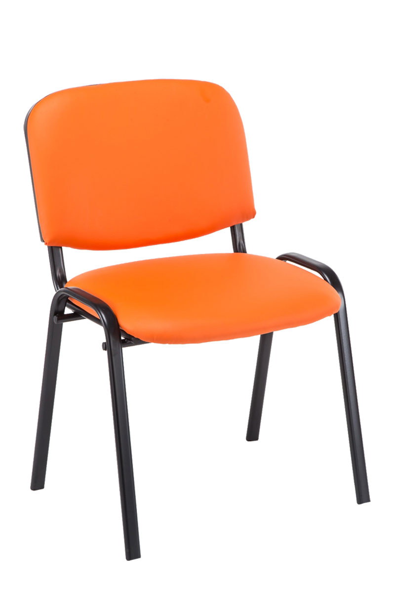 4er Set Besucherstuhl Ken Kunstleder, orange