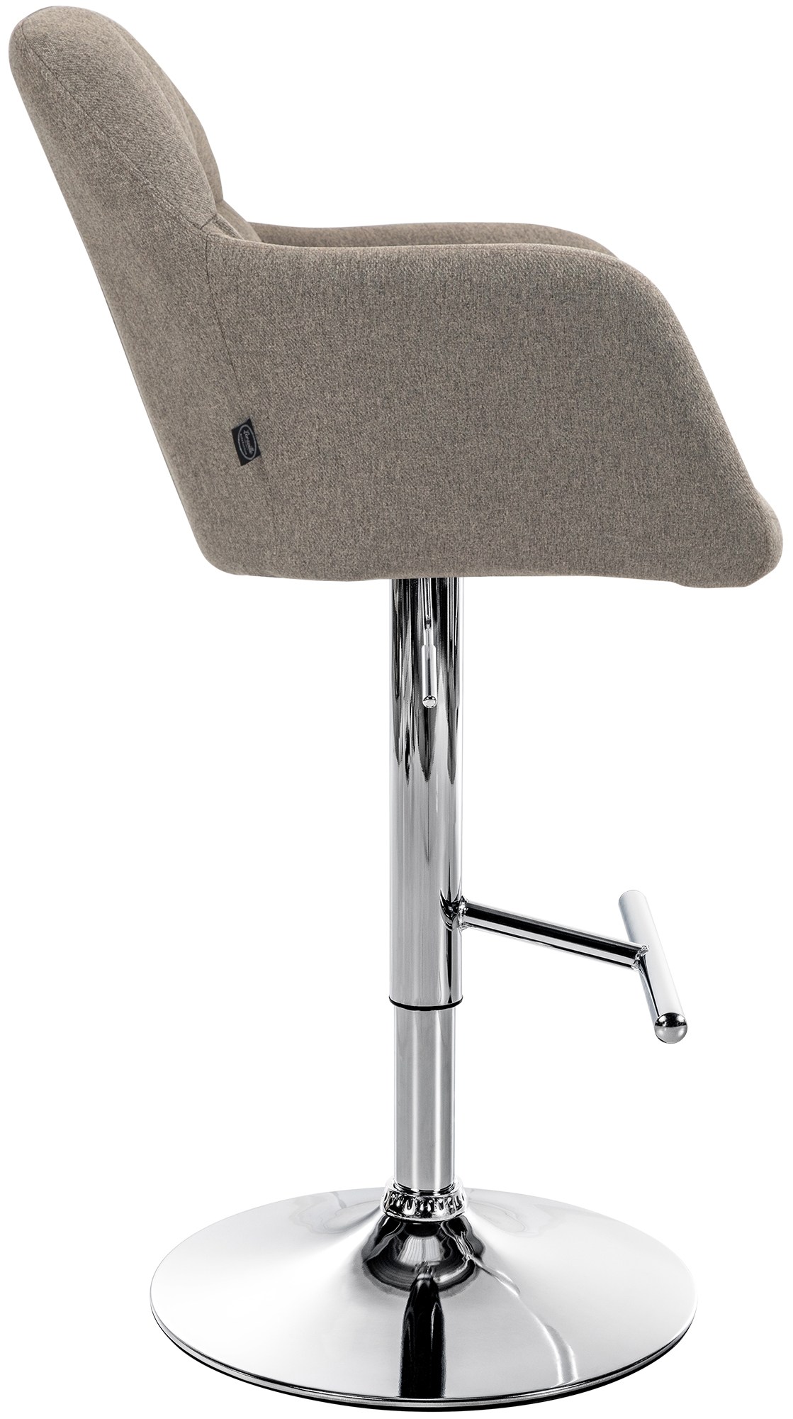 Barhocker Natoma Stoff chrom, taupe