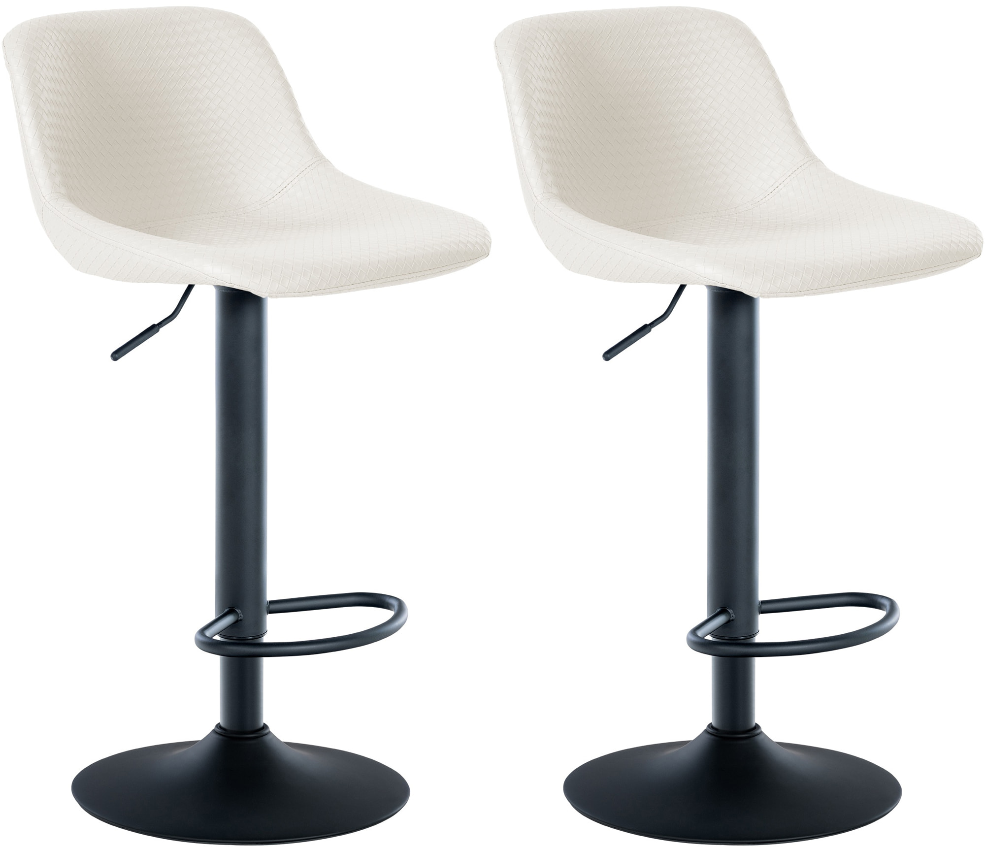 2er Set Barhocker Loft Kunstleder, creme