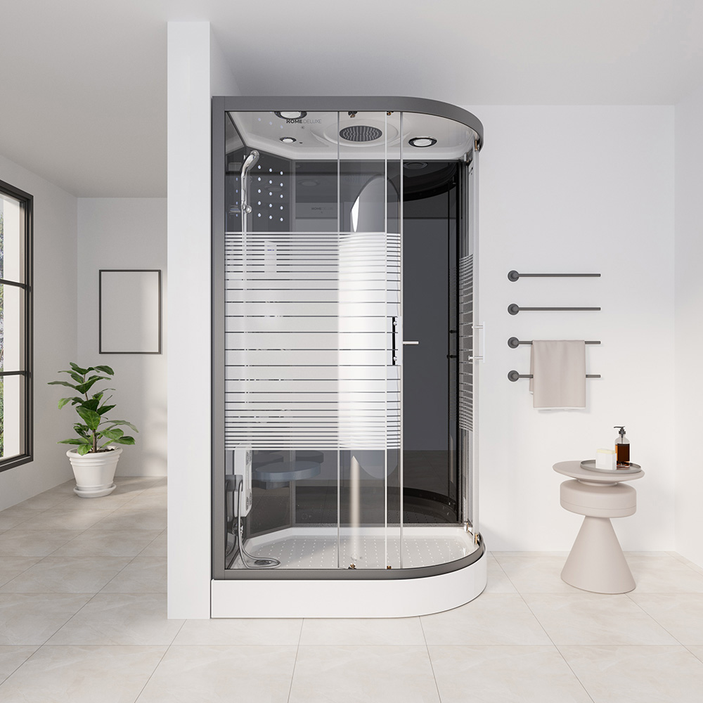 Duschkabine BLACK PEARL mit Regendusche - 120 x 80 cm Rechts