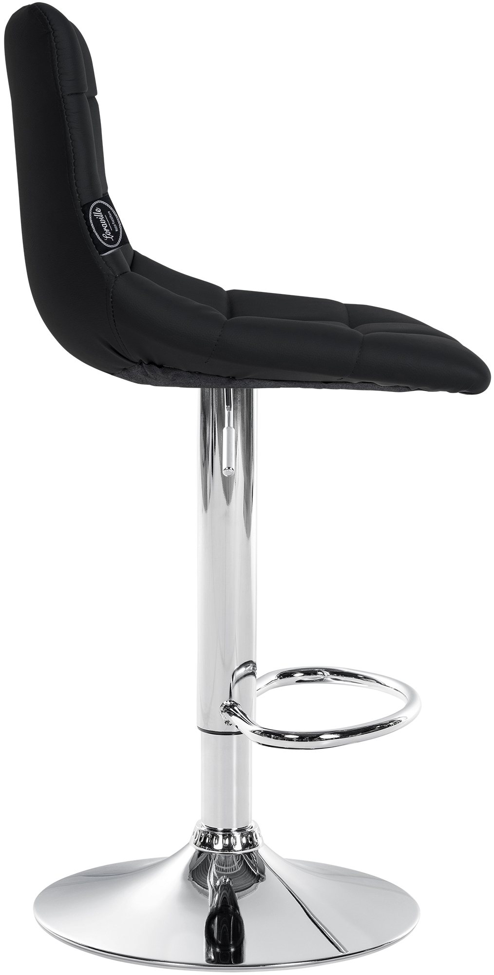 2er Set Barhocker Jerry Kunstleder chrom, schwarz