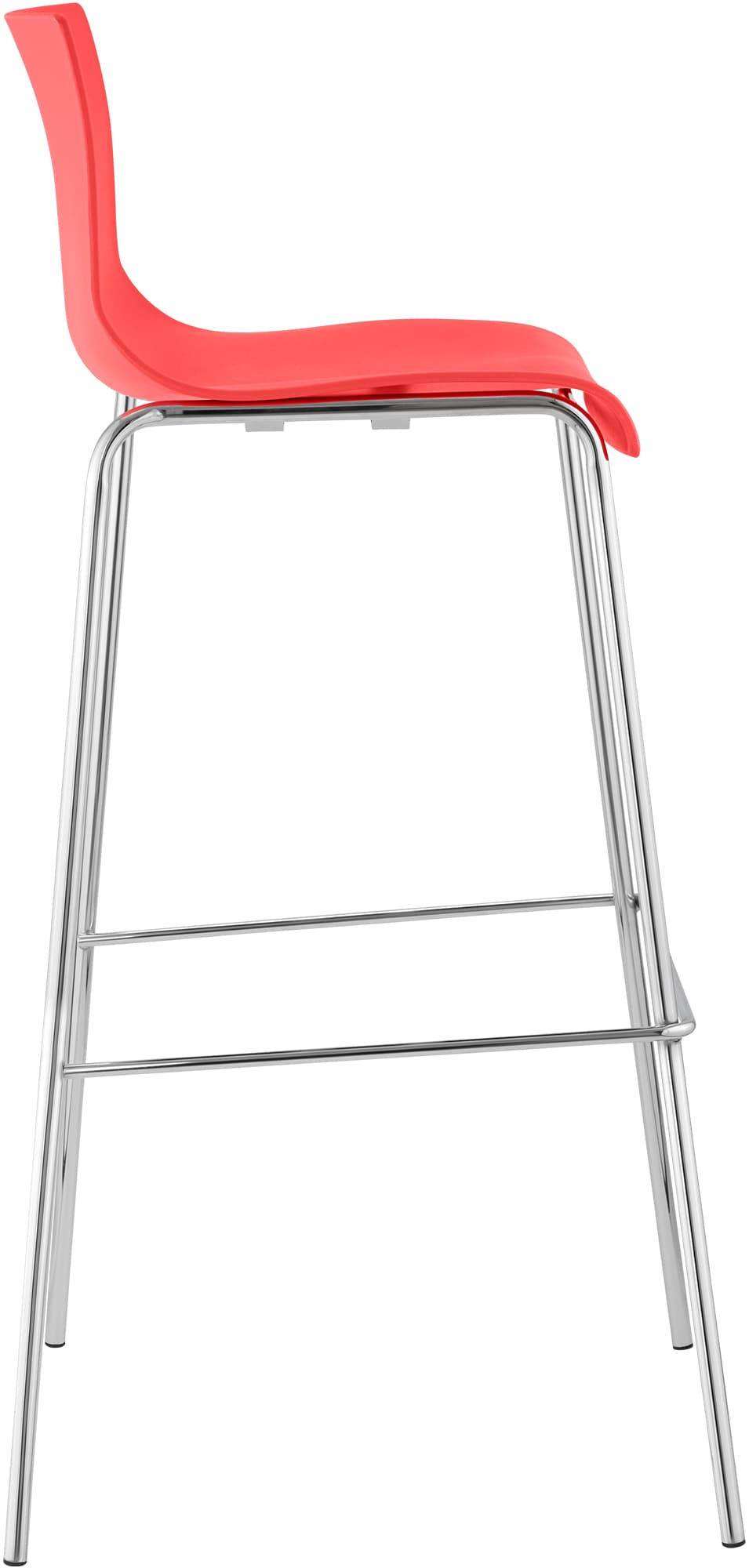 Barhocker Hoover Chrom 4-Fuß Gestell, rot