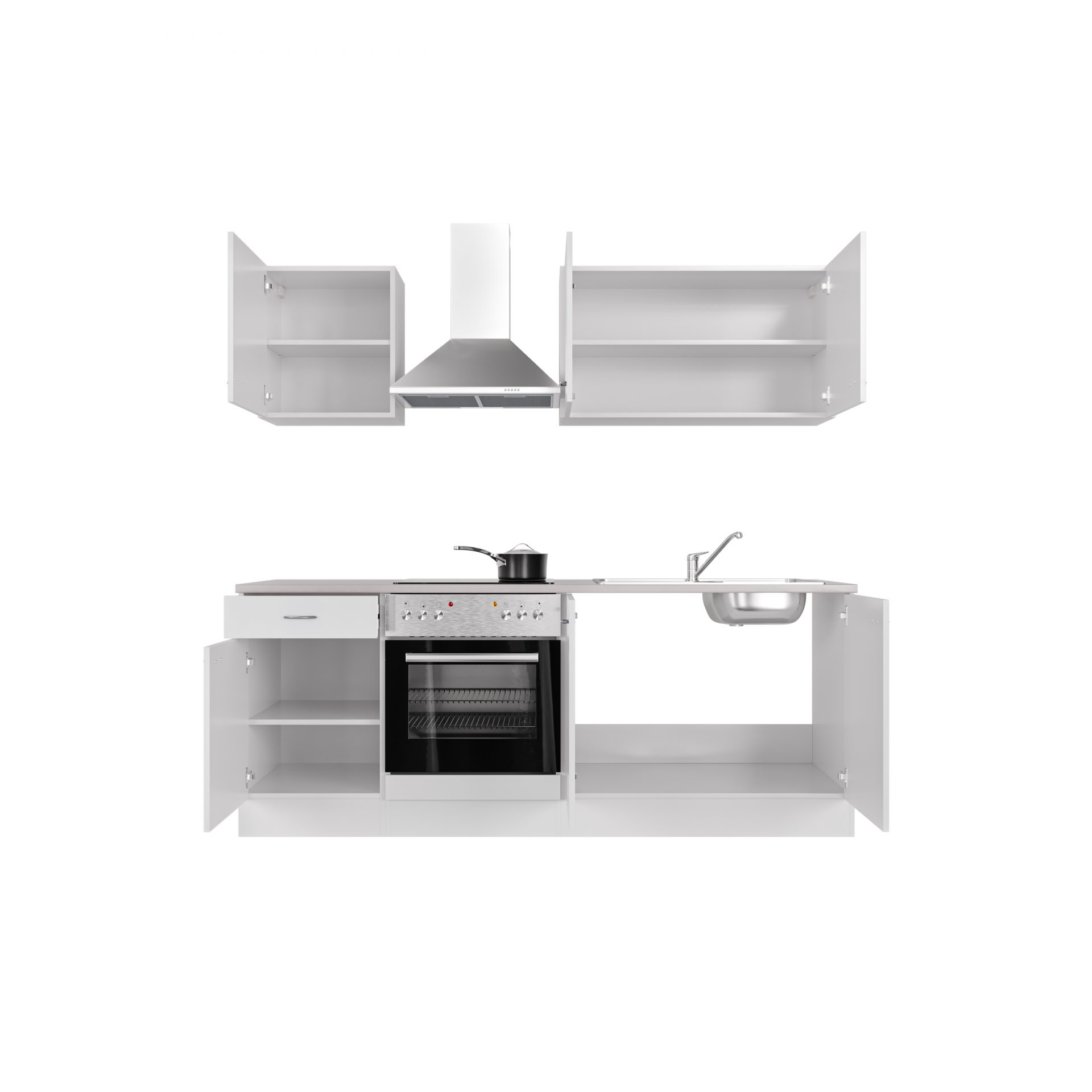 Küchenzeile WITO 210 cm mit E-Geräten