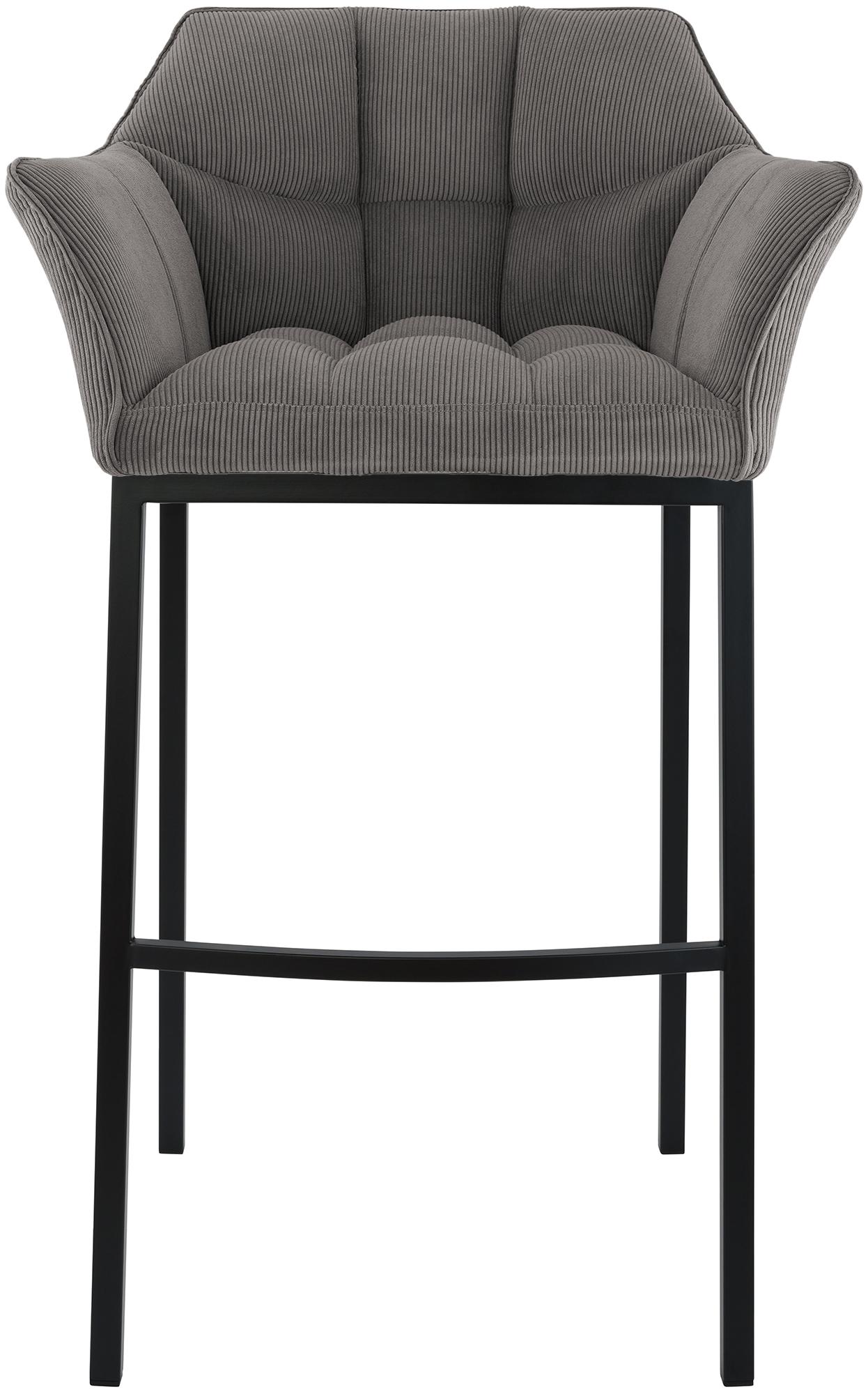 Barhocker Damaso B Cord mit 4-Fuß Gestell, taupe
