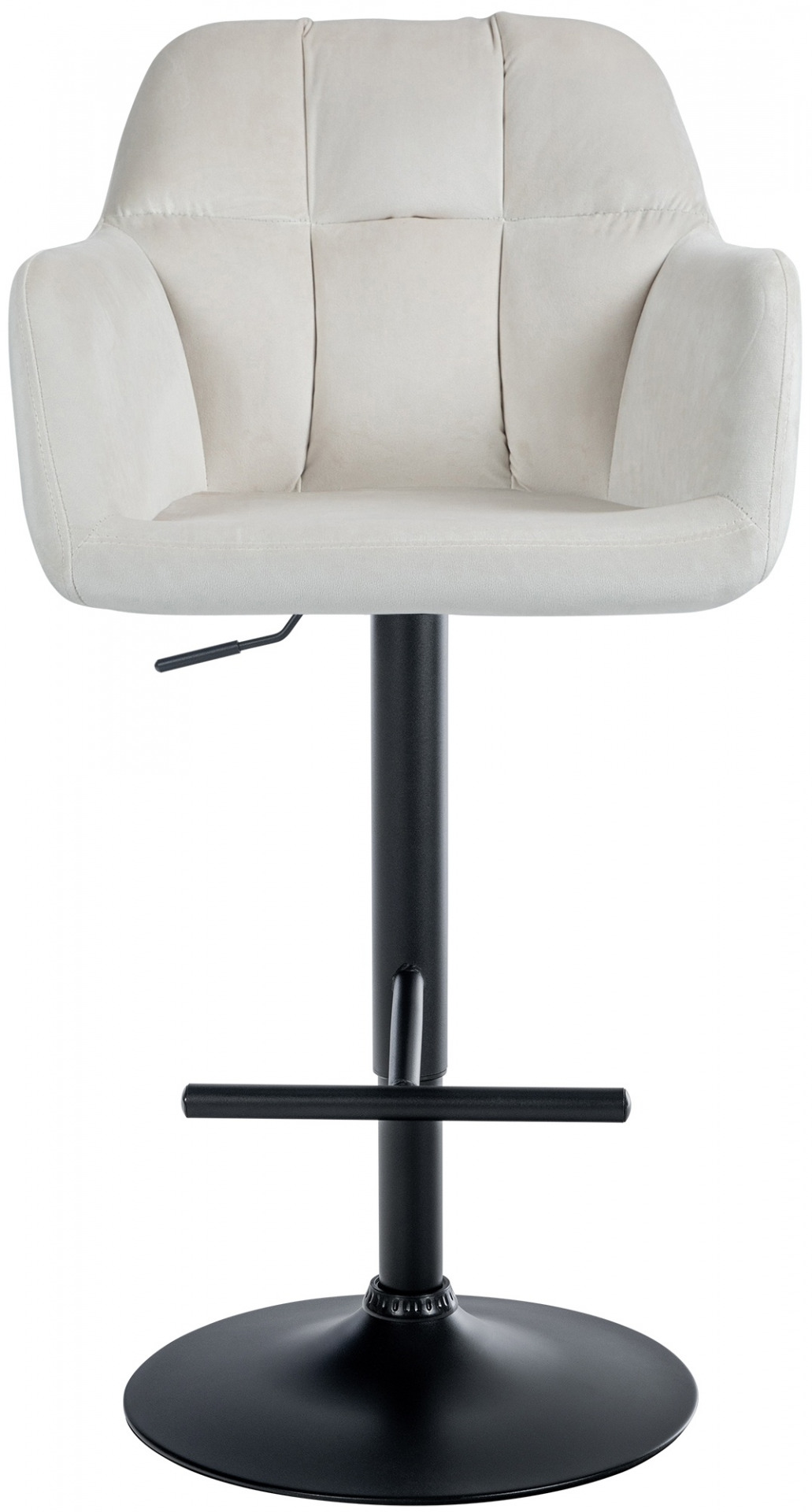 Barhocker Natoma Samt schwarz, creme
