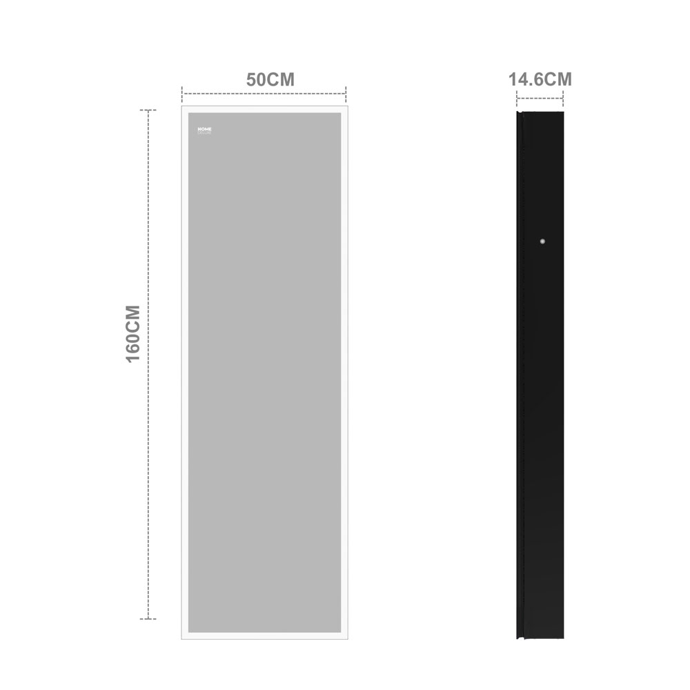 LED-Spiegelschrank OSMO Schwarz - 50 x 160 cm