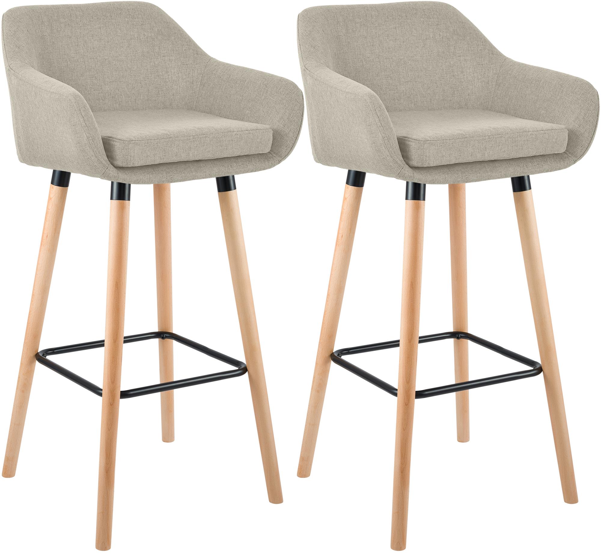 2er Set Barhocker Grant Stoff, creme