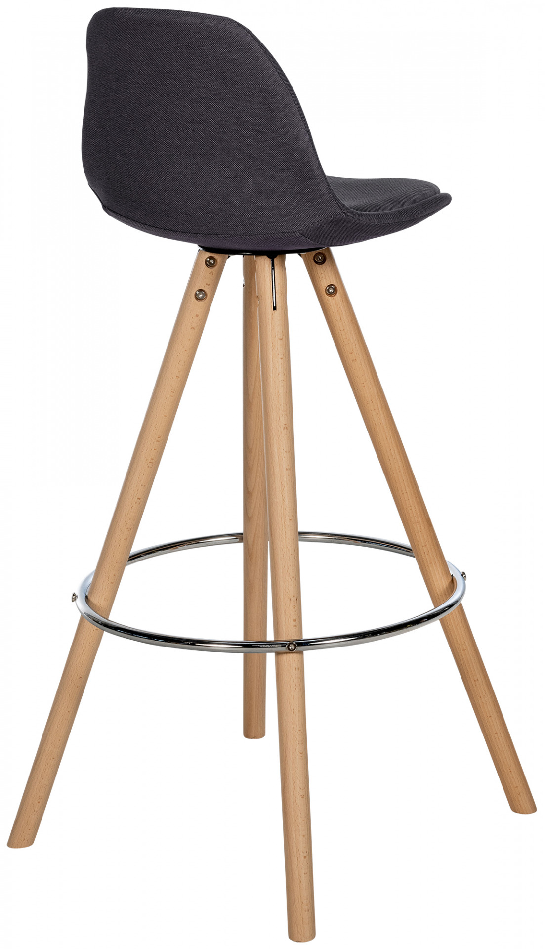 Barhocker Corbin Stoff Rund natura, dunkelgrau