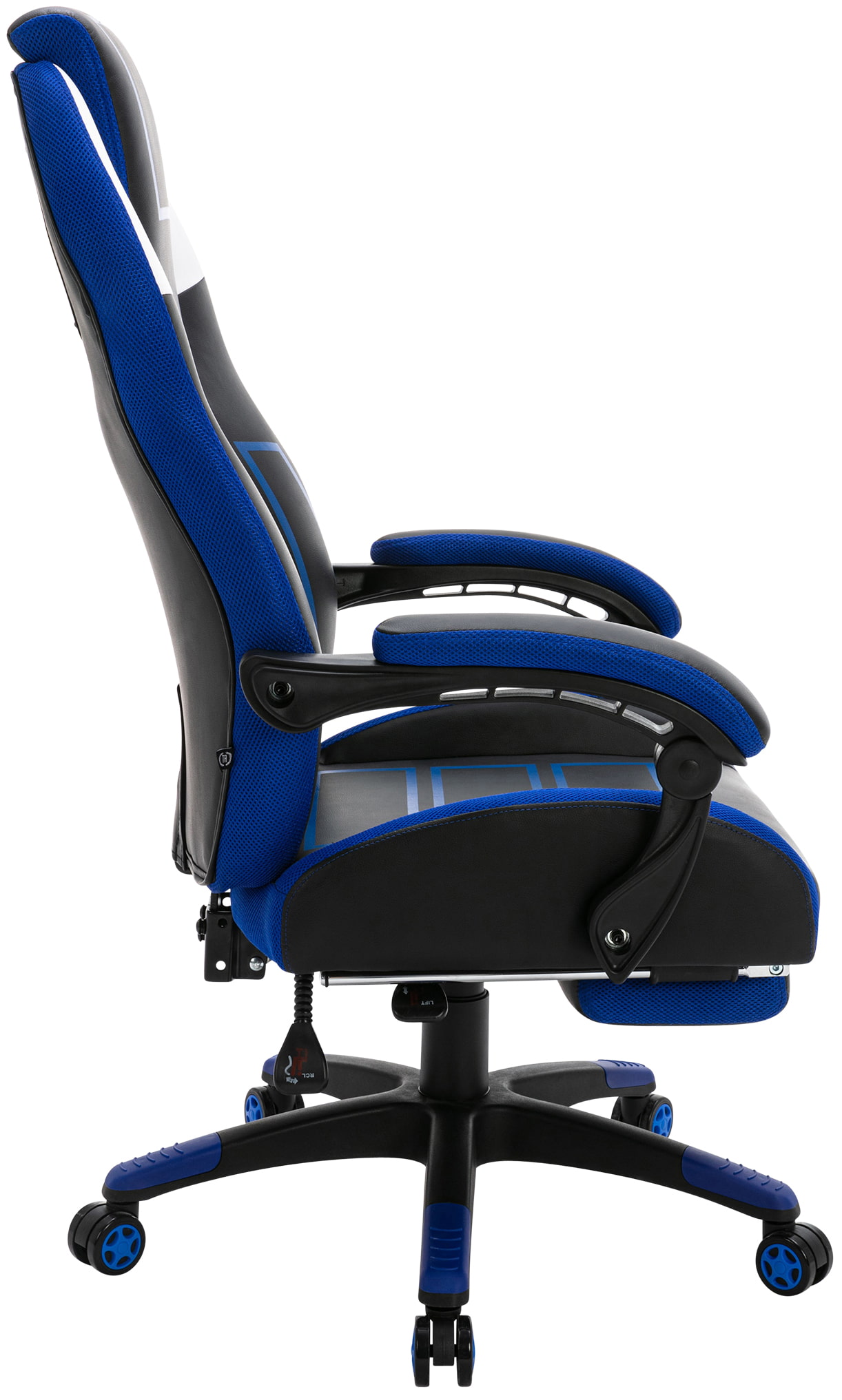 Bürostuhl Clovis Kunstleder, schwarz/blau