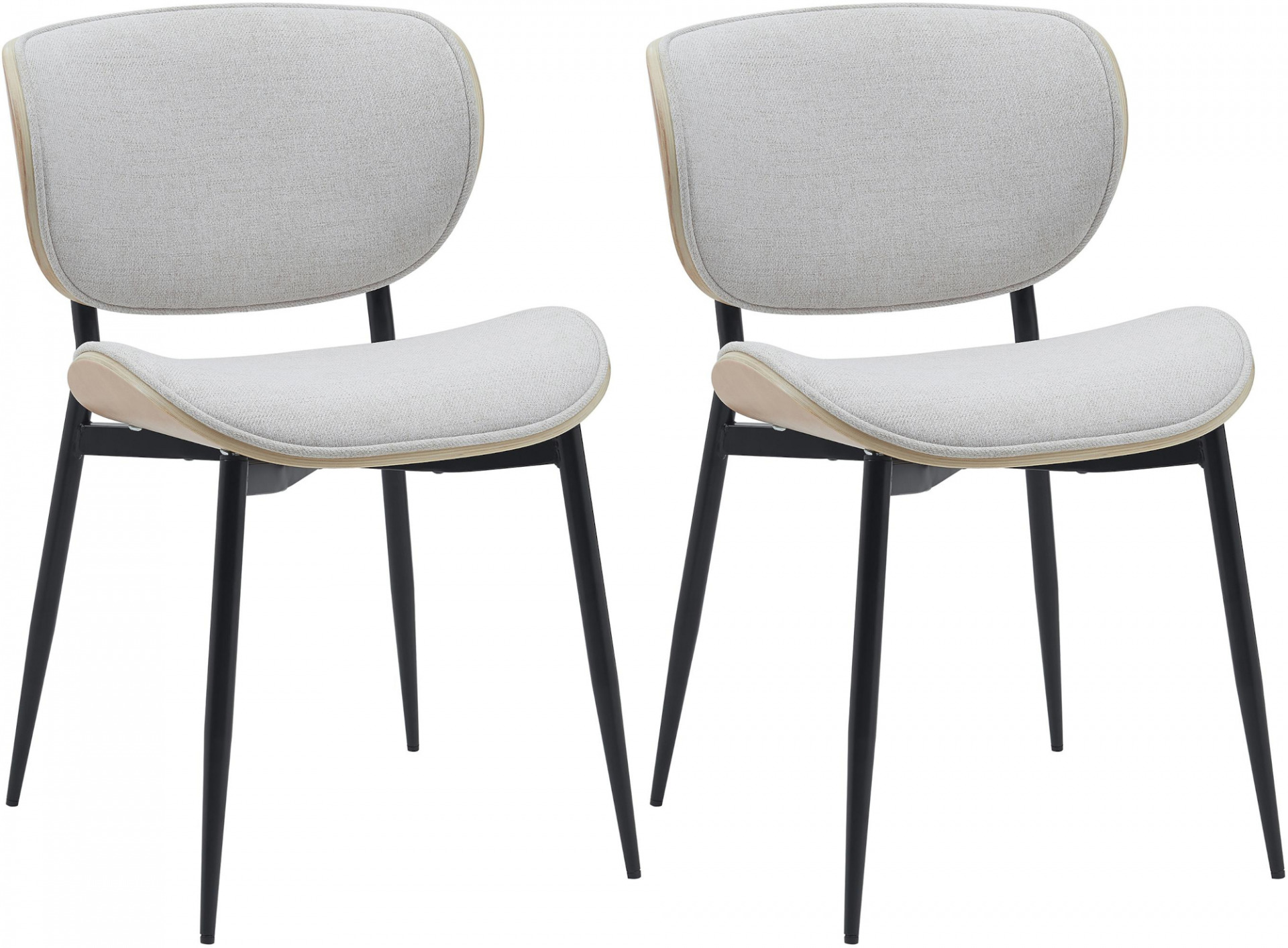 2er Set Esszimmerstuhl Enid Stoff, natura/creme