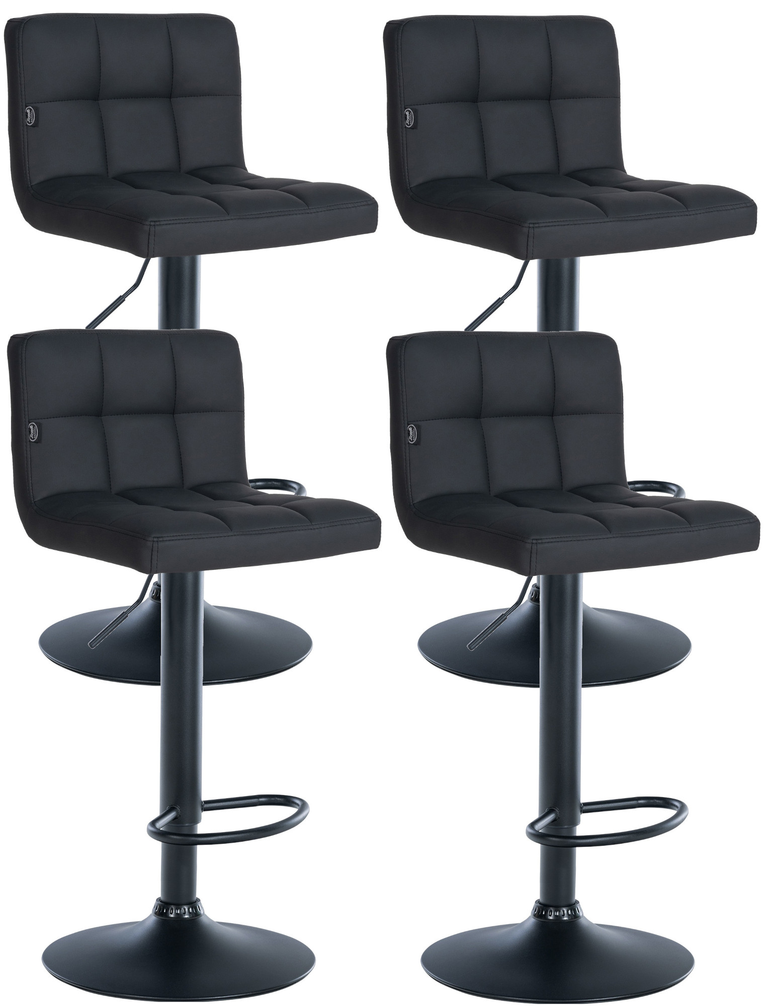4er Set Barhocker Feni Kunstleder schwarz, schwarz