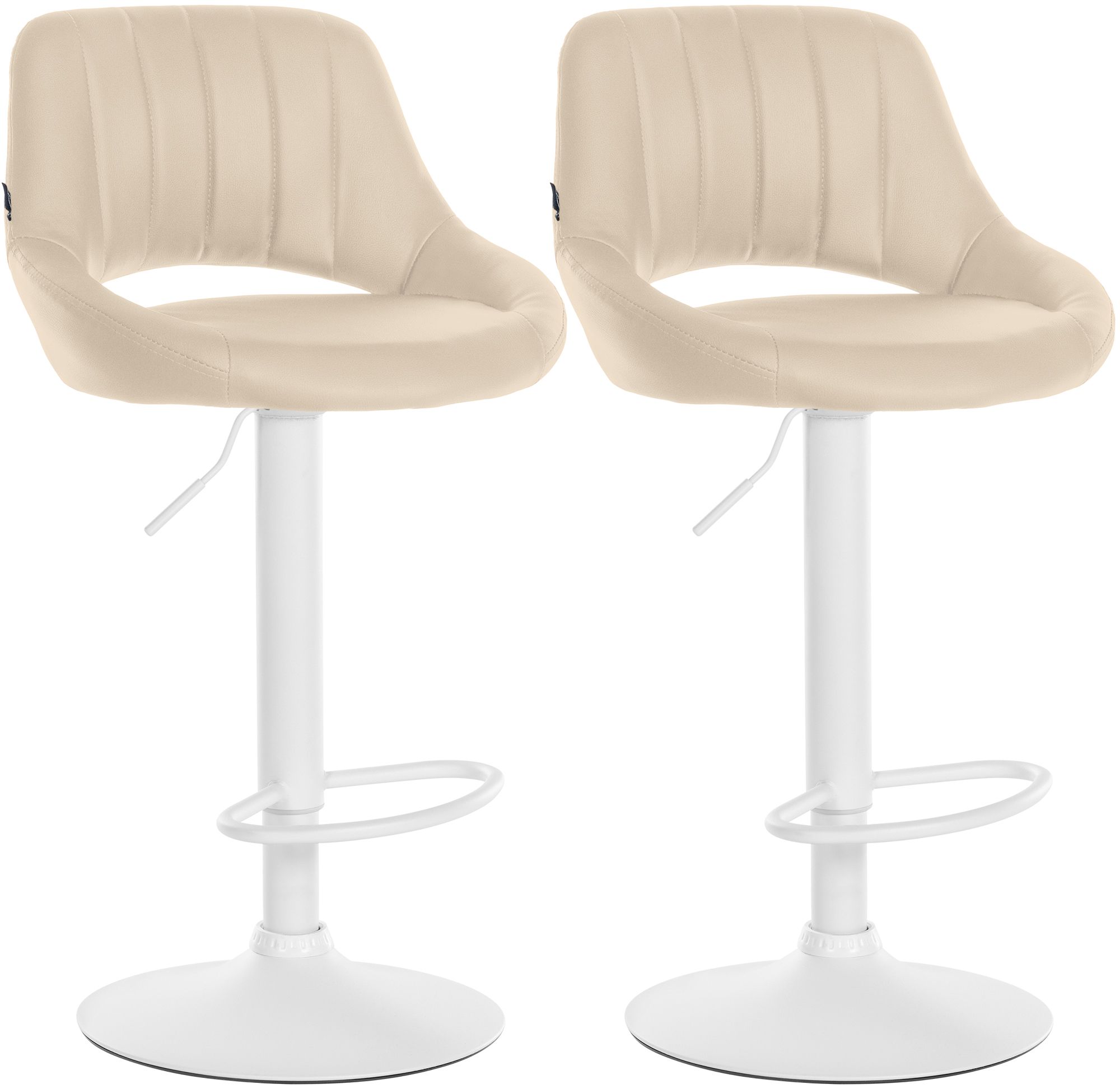 2er Set Barhocker Milet Kunstleder W, creme