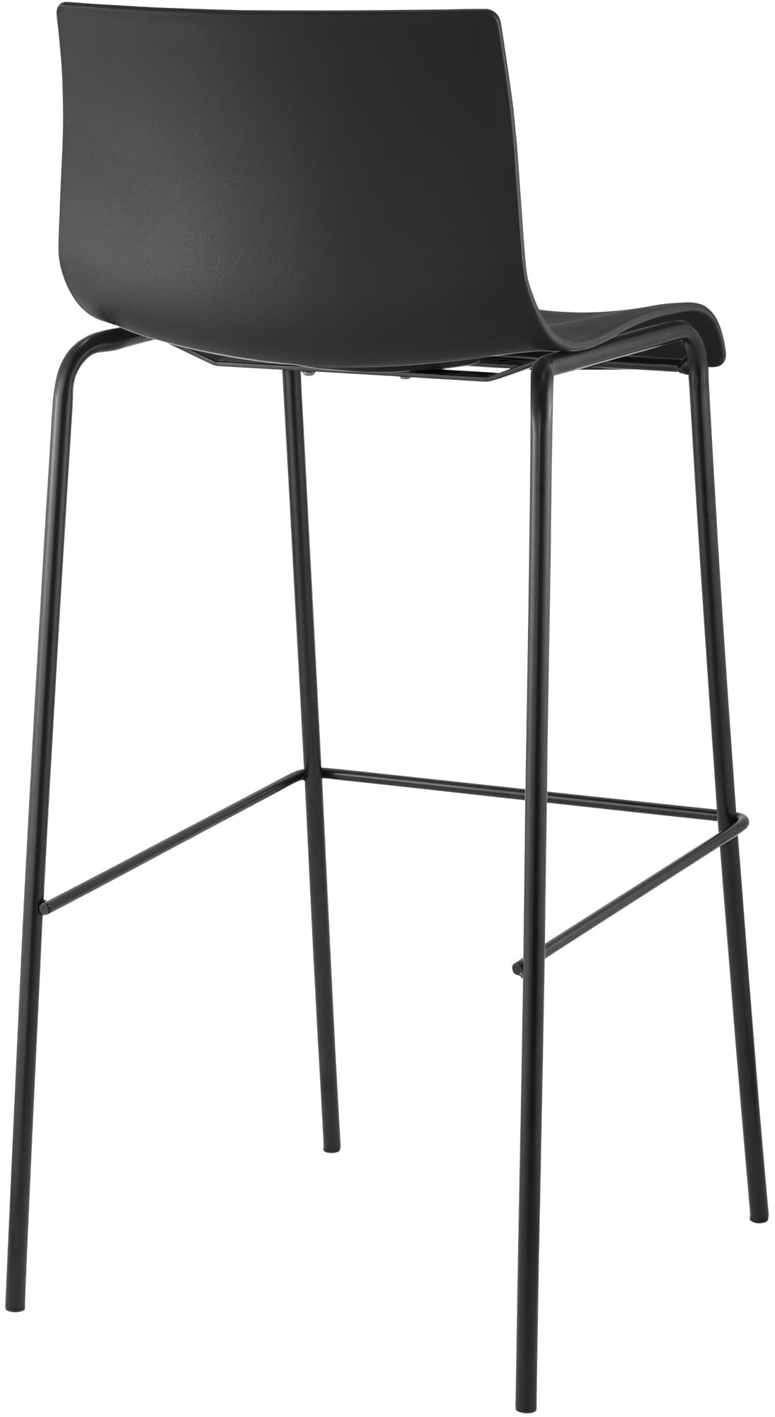 2er Set Barhocker Hoover Kunststoff 4-Fuß Gestell schwarz, schwarz