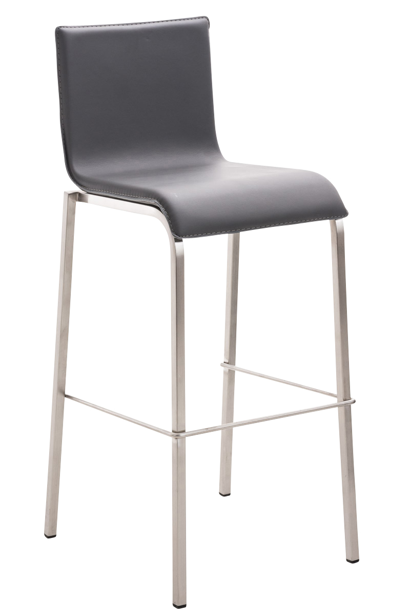 Barhocker Avola Leder Flach E78, grau