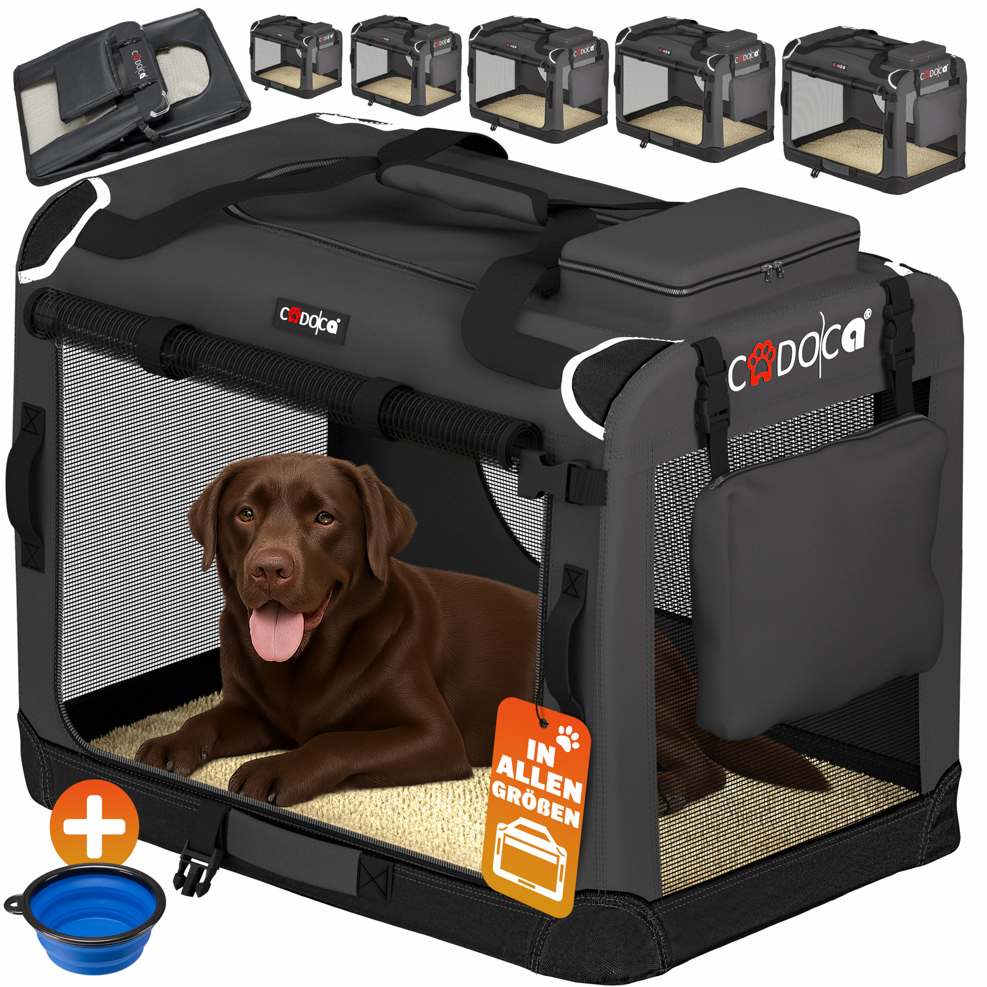 Hundebox faltbar XXL 90x60x66cm Anthrazit