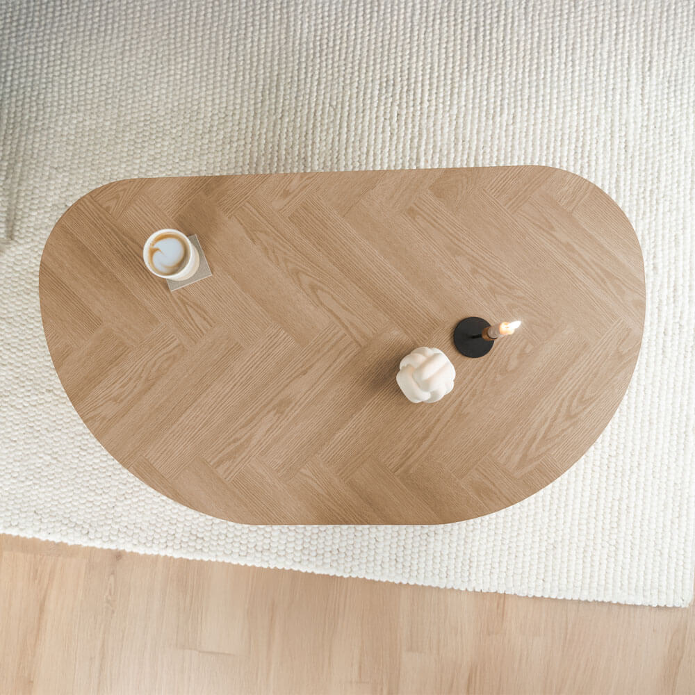 Couchtisch Oval LIARA Fishbone Oak LIARA