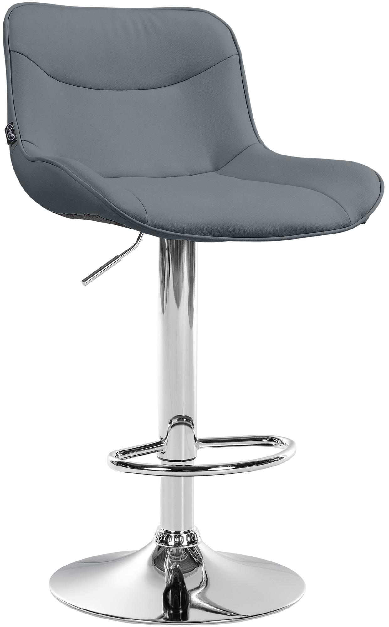 Barhocker Vonore Kunstleder chrom, grau