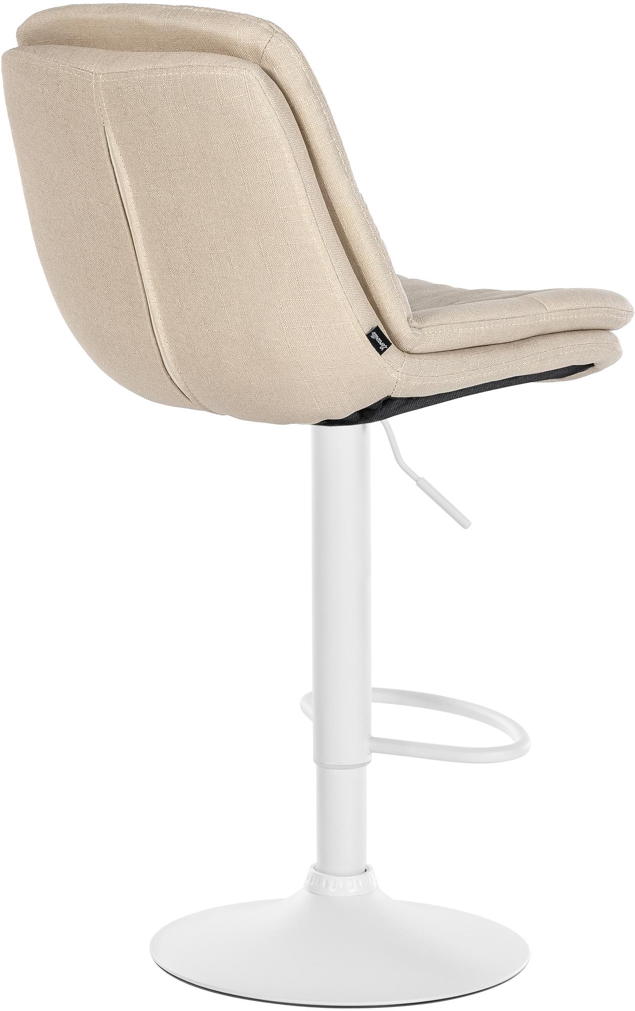 Barhocker Laurel Stoff weiß, creme