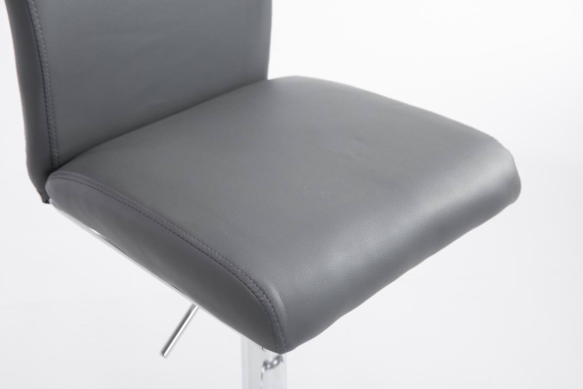 2er Set Barhocker Köln Kunstleder chrom, grau