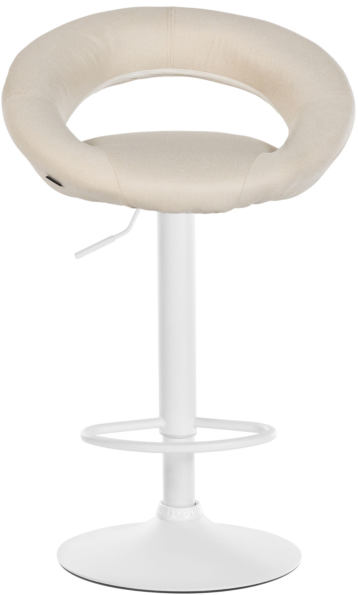 Barhocker Olinda Stoff weiß, creme