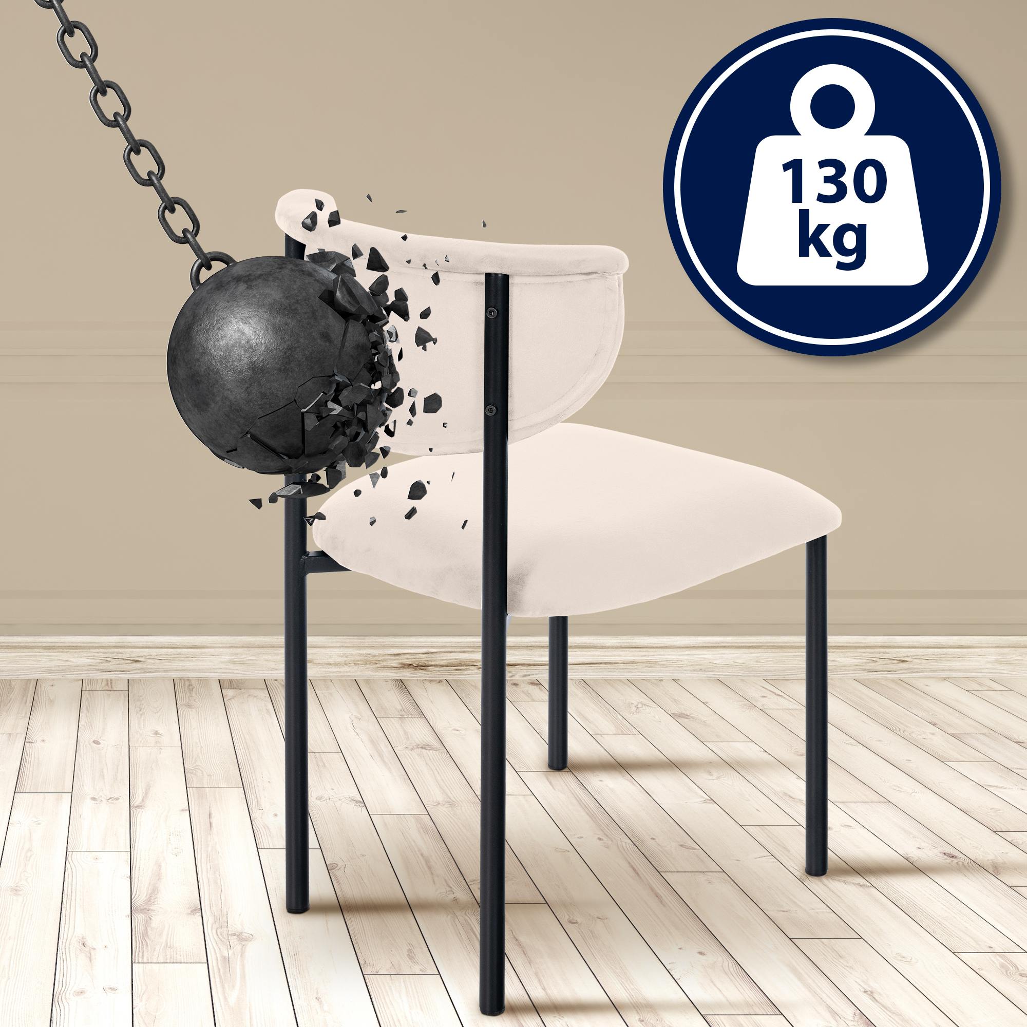 Besucherstuhl Gambell Samt, creme
