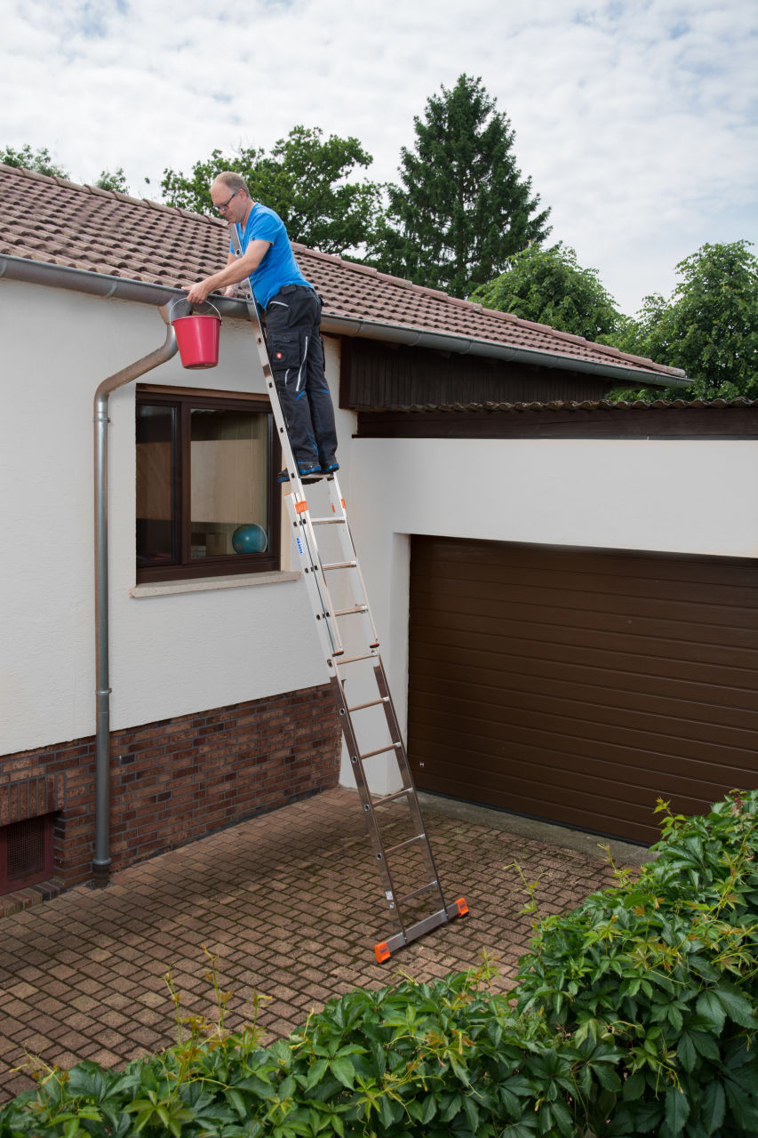 MONTO Fabilo Sprossen-Schiebeleiter, zweiteilig 2x9 Sprossen