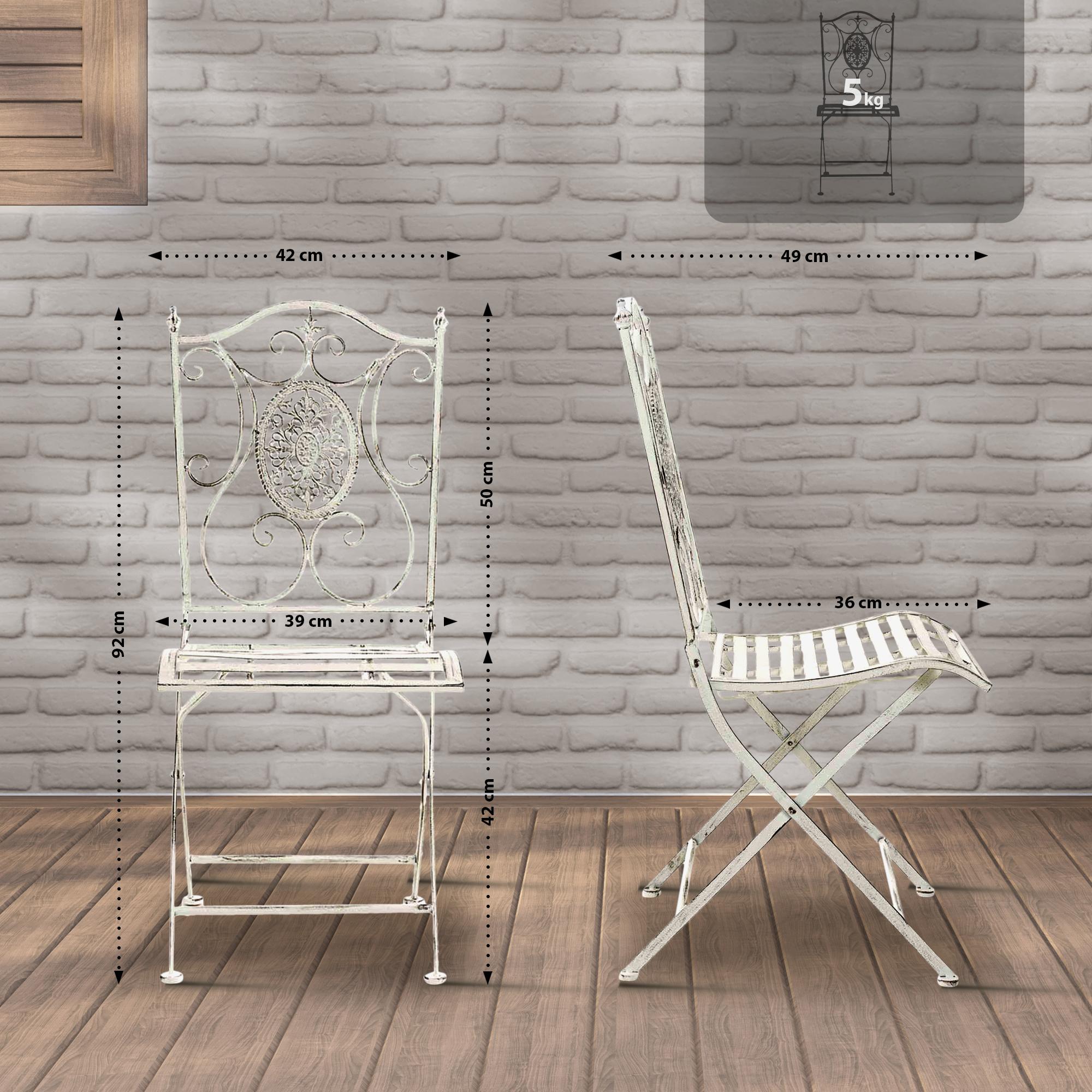 2er Set Stühle Sibell, antik weiß