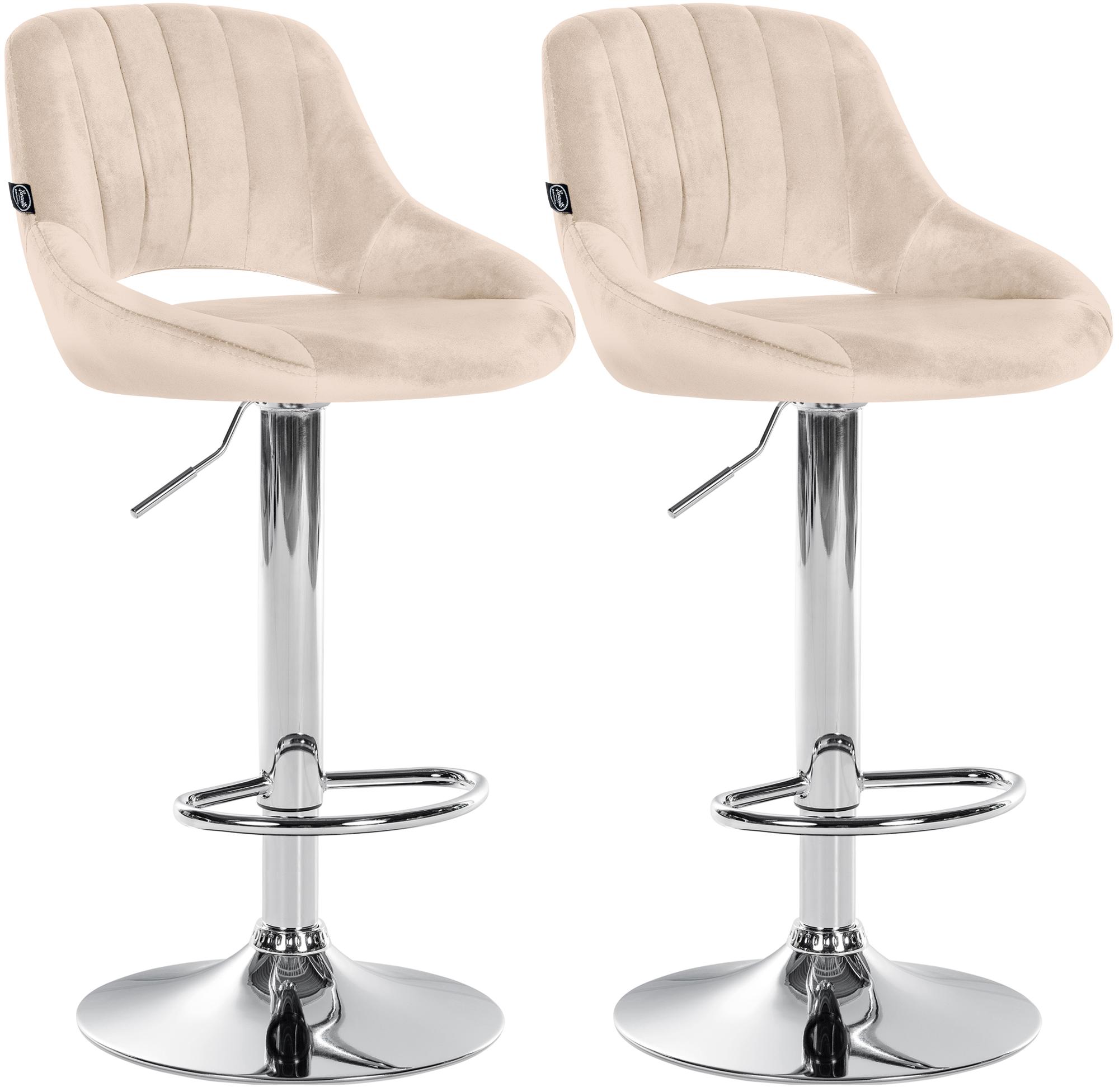 2er Set Barhocker Milet Samt C, creme