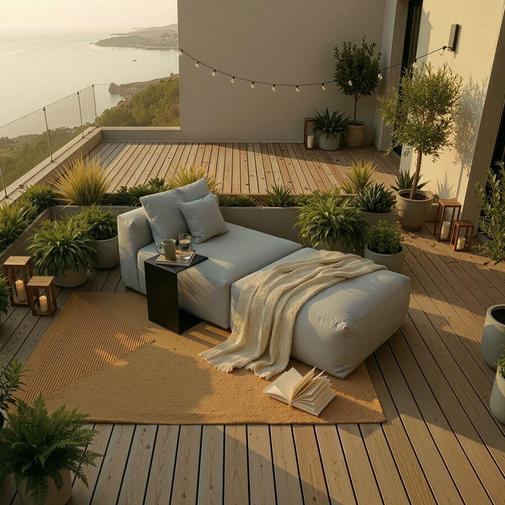 Modulares Outdoor Sofa ALAZIA Hellgrau - S