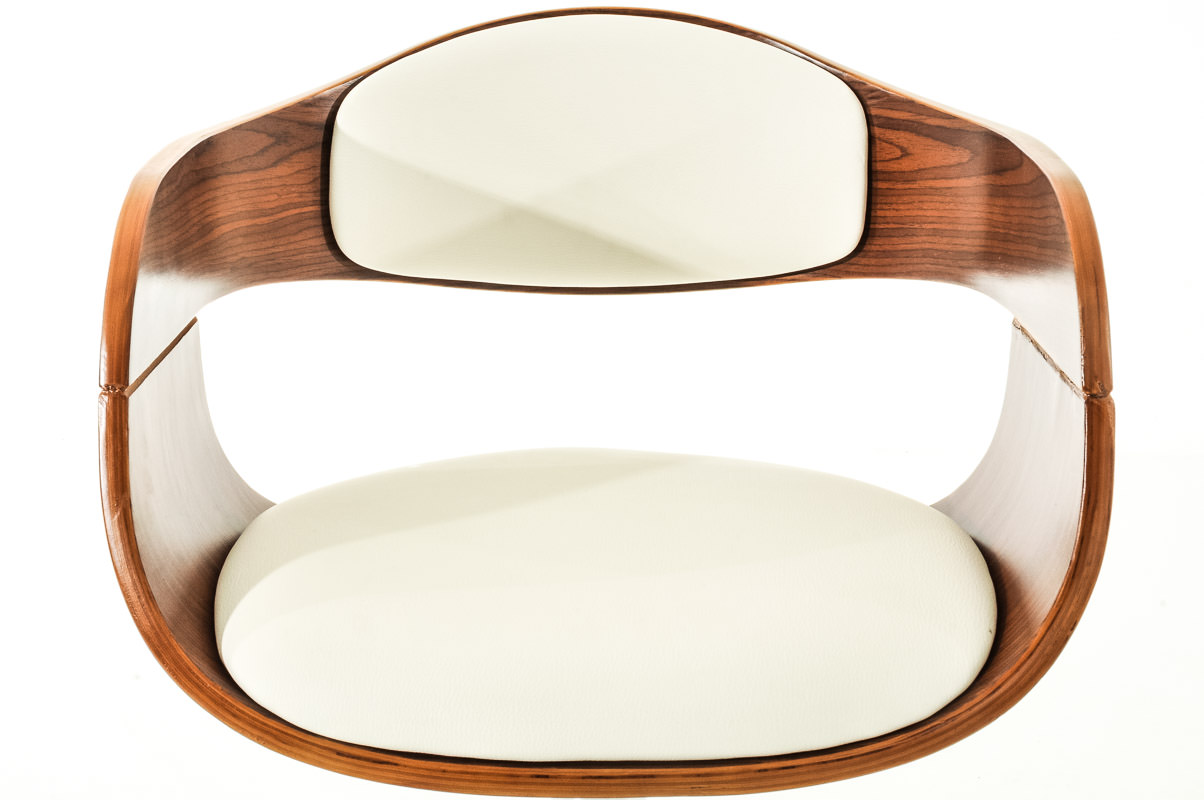 2er Set Barhocker Kingston C Kunstleder, walnuss/weiß