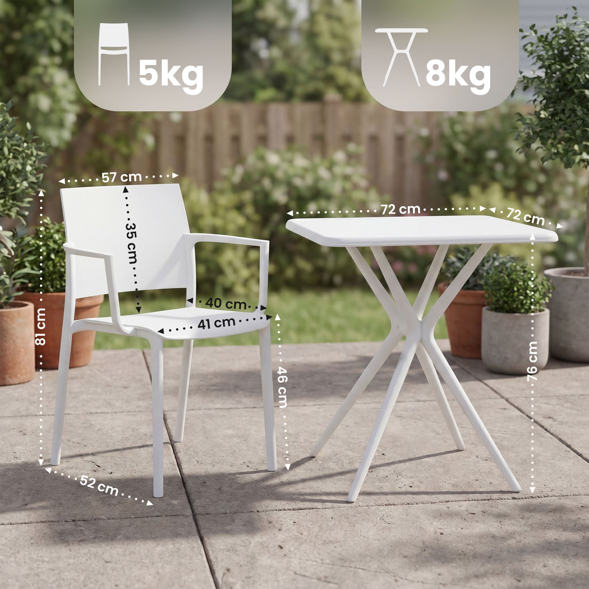 Gartenmöbel-Set Pula, weiß