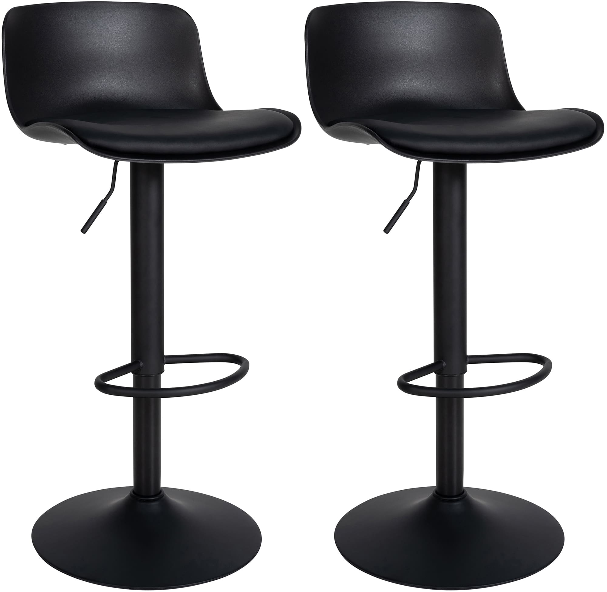 2er Set Barhocker Almada Kunstleder, schwarz