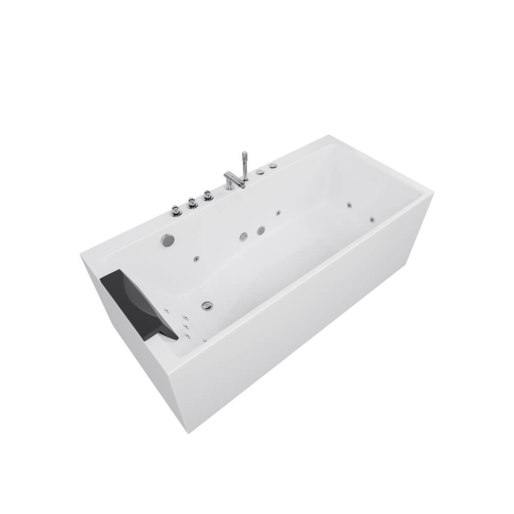 Whirlpool Badewanne mit ergonomischer Form BAKAL - Weiß