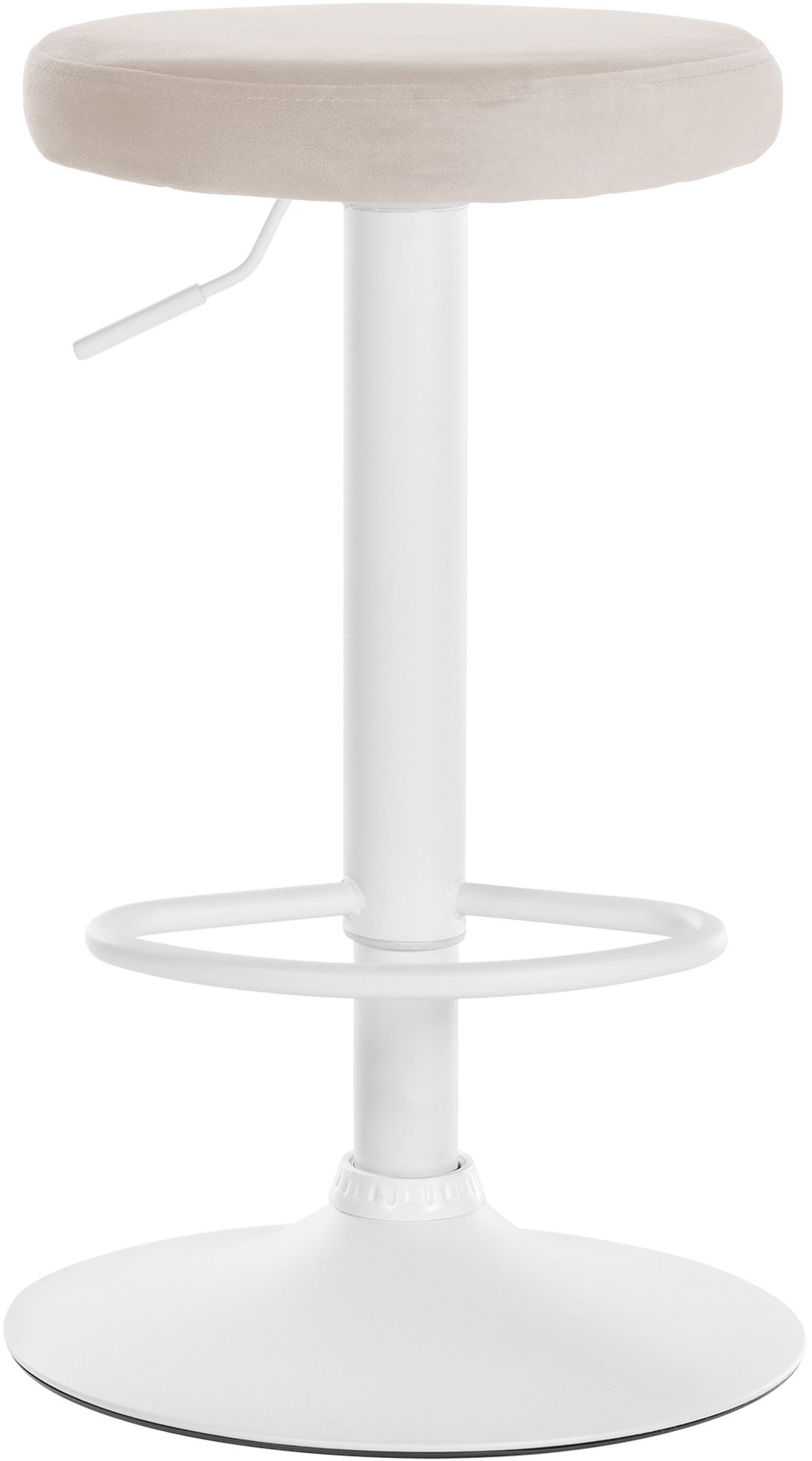 Barhocker Ponte Samt weiß, creme