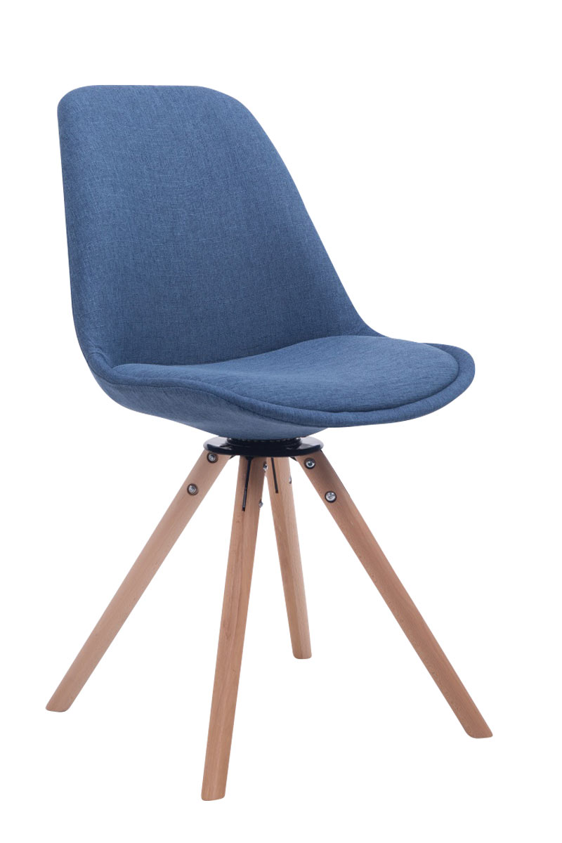 Besucherstuhl Troyes Drehbar Natura Stoff Rund, blau