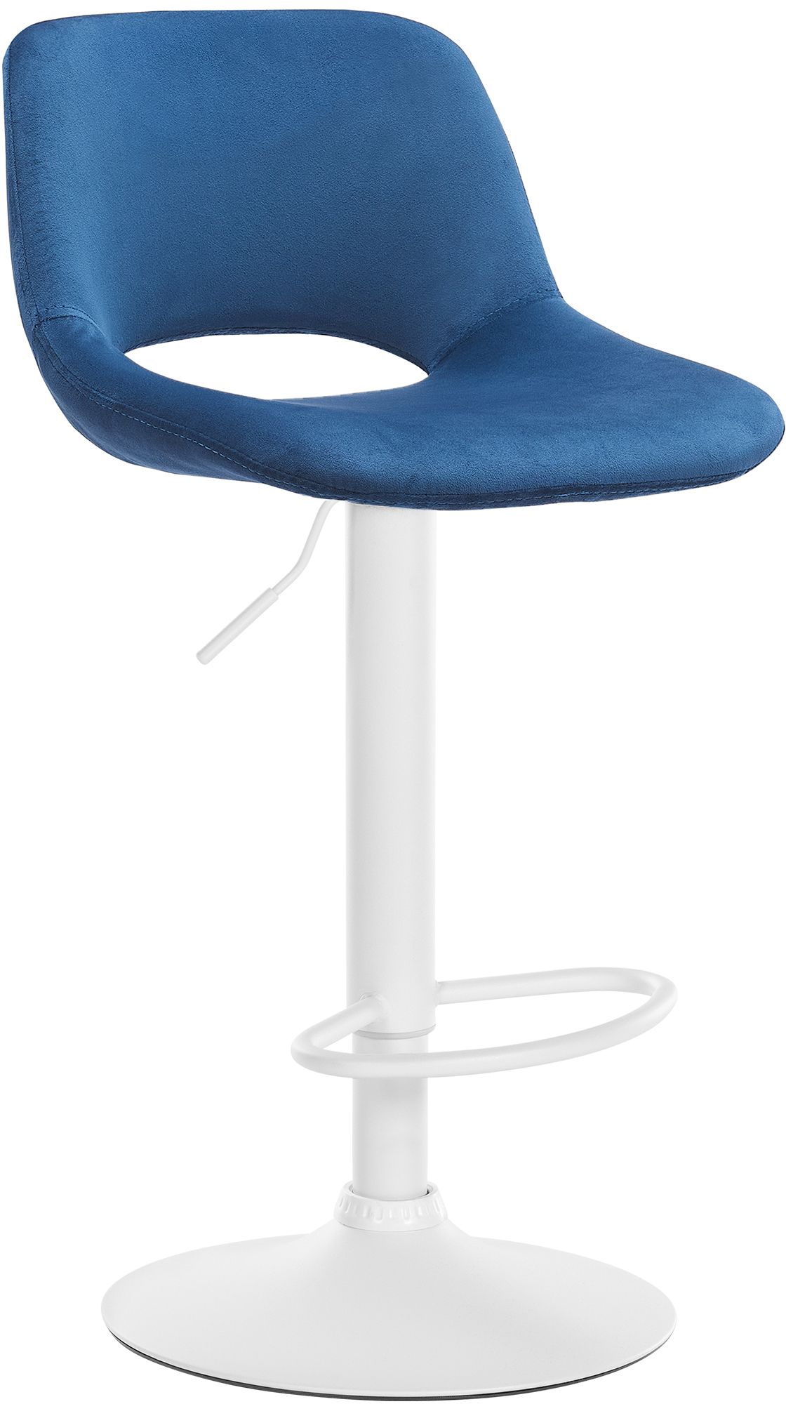 Barhocker Camden Samt weiß, blau