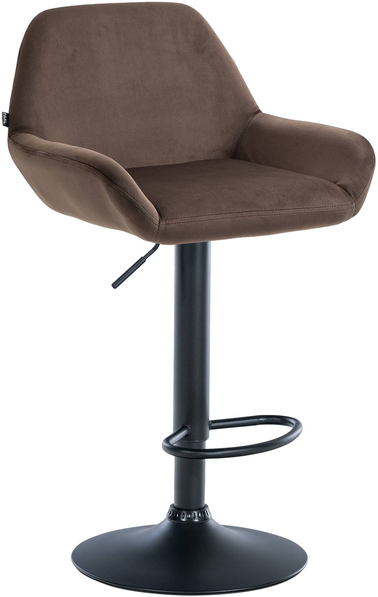 Barhocker Braga Samt schwarz, braun