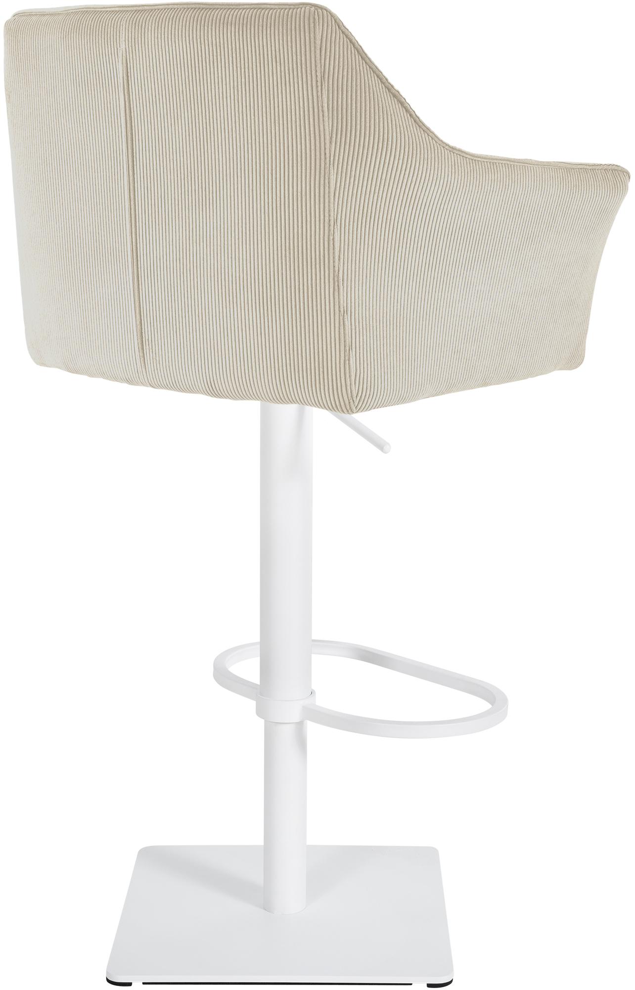 Barhocker Damaso W Cord, creme