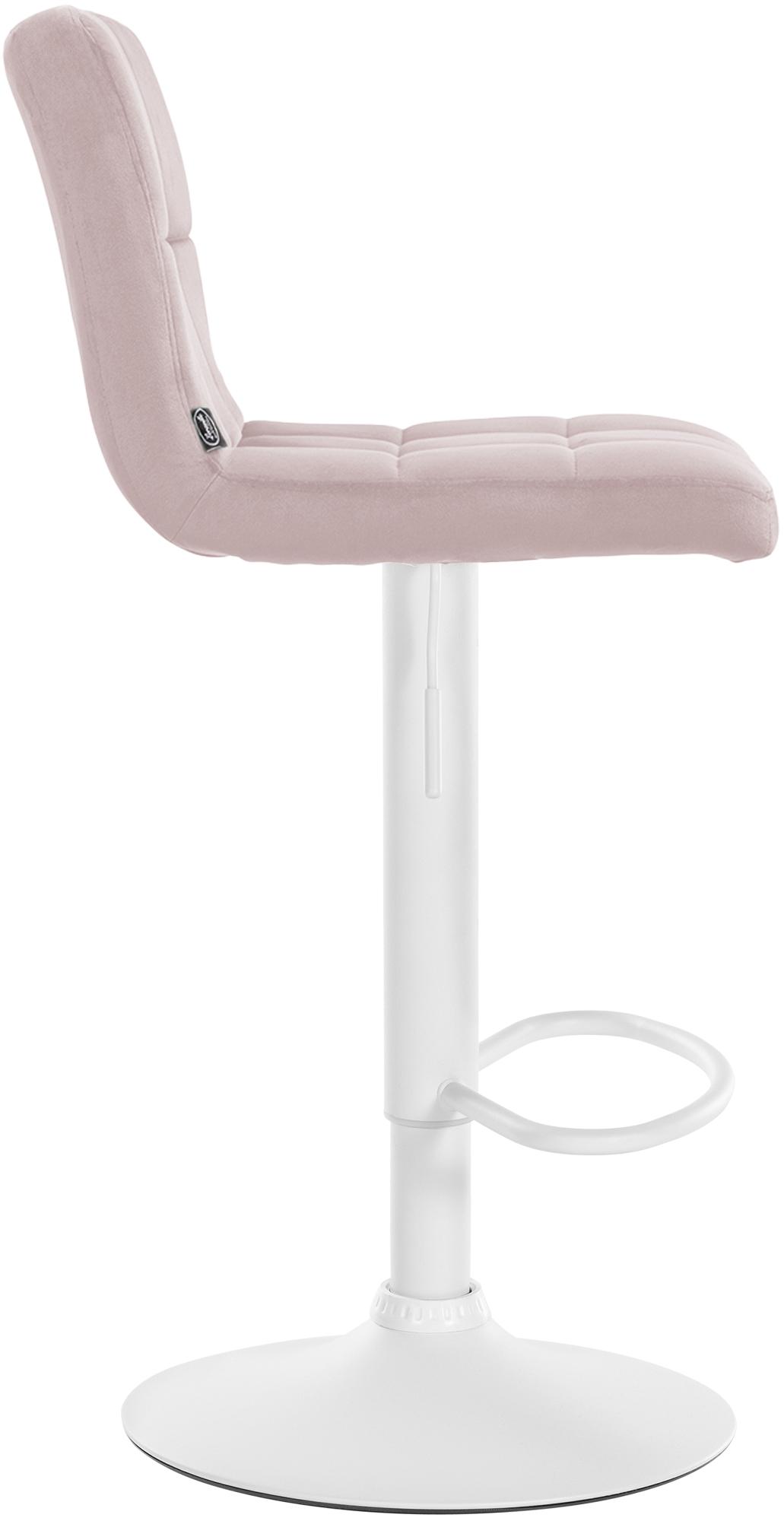 Barhocker Peru Samt weiß, rosa