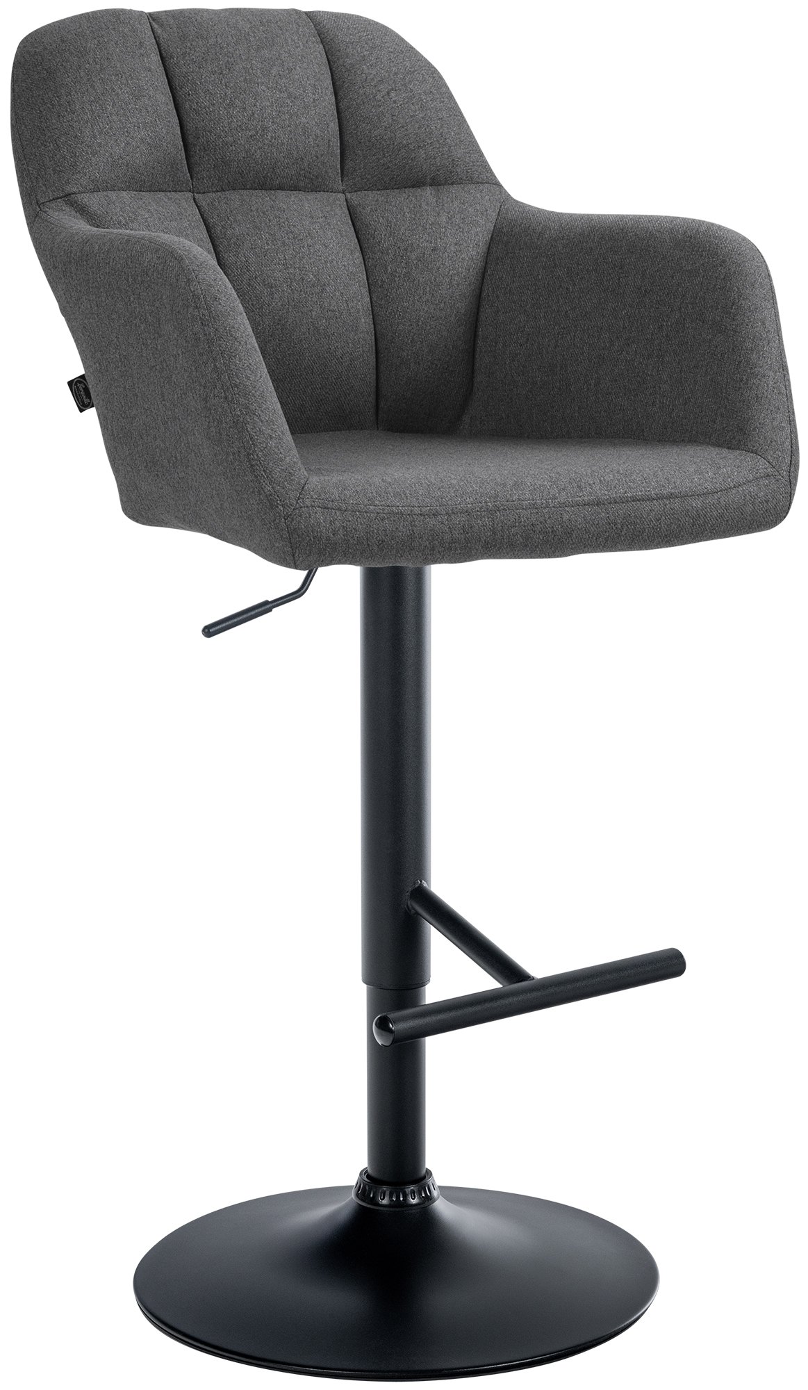 Barhocker Natoma Stoff schwarz, dunkelgrau