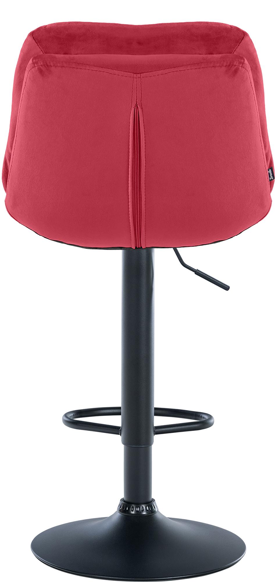 Barhocker Laurel Samt schwarz, rot