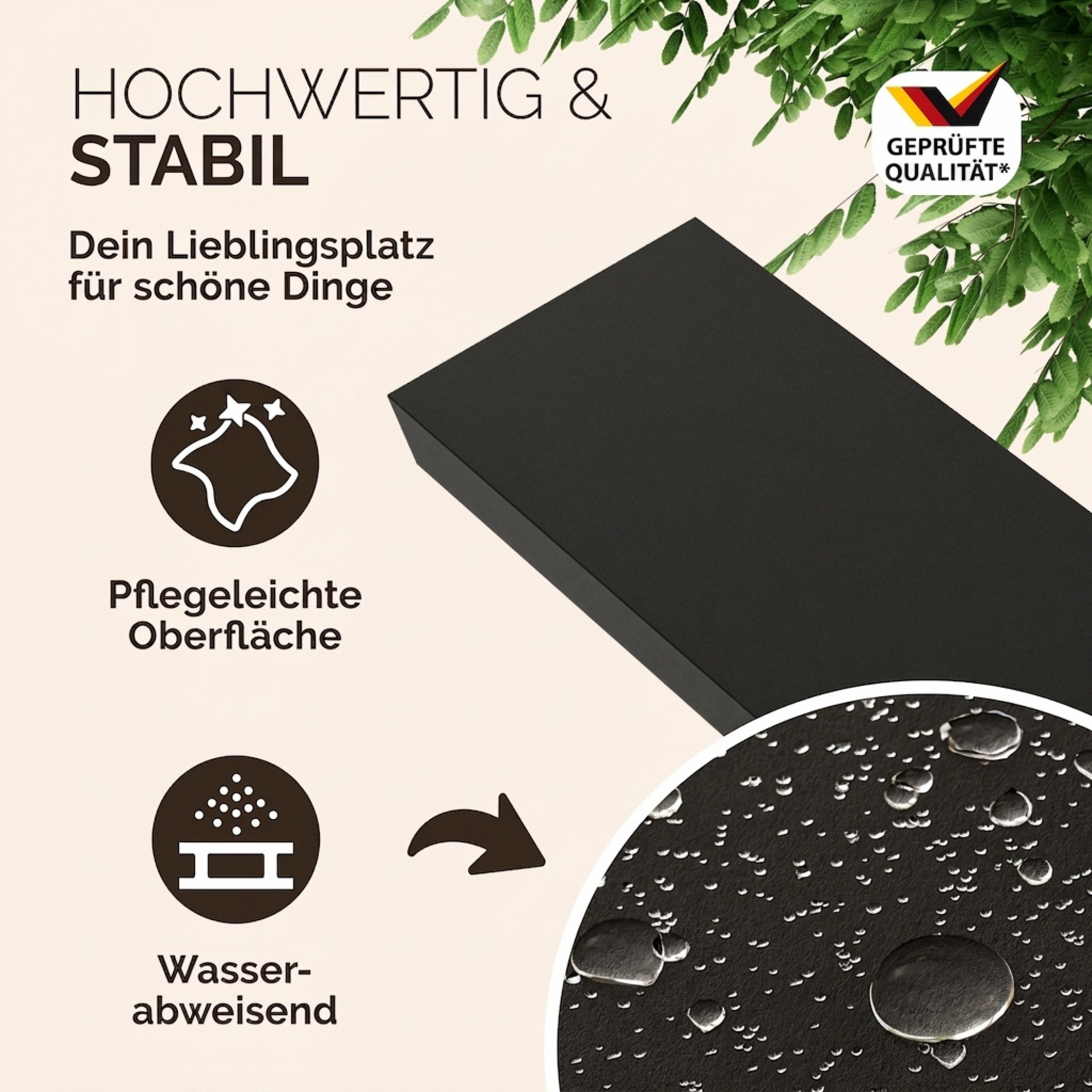 Wandregal Schweberegal 110cm Schwarz + Halterung