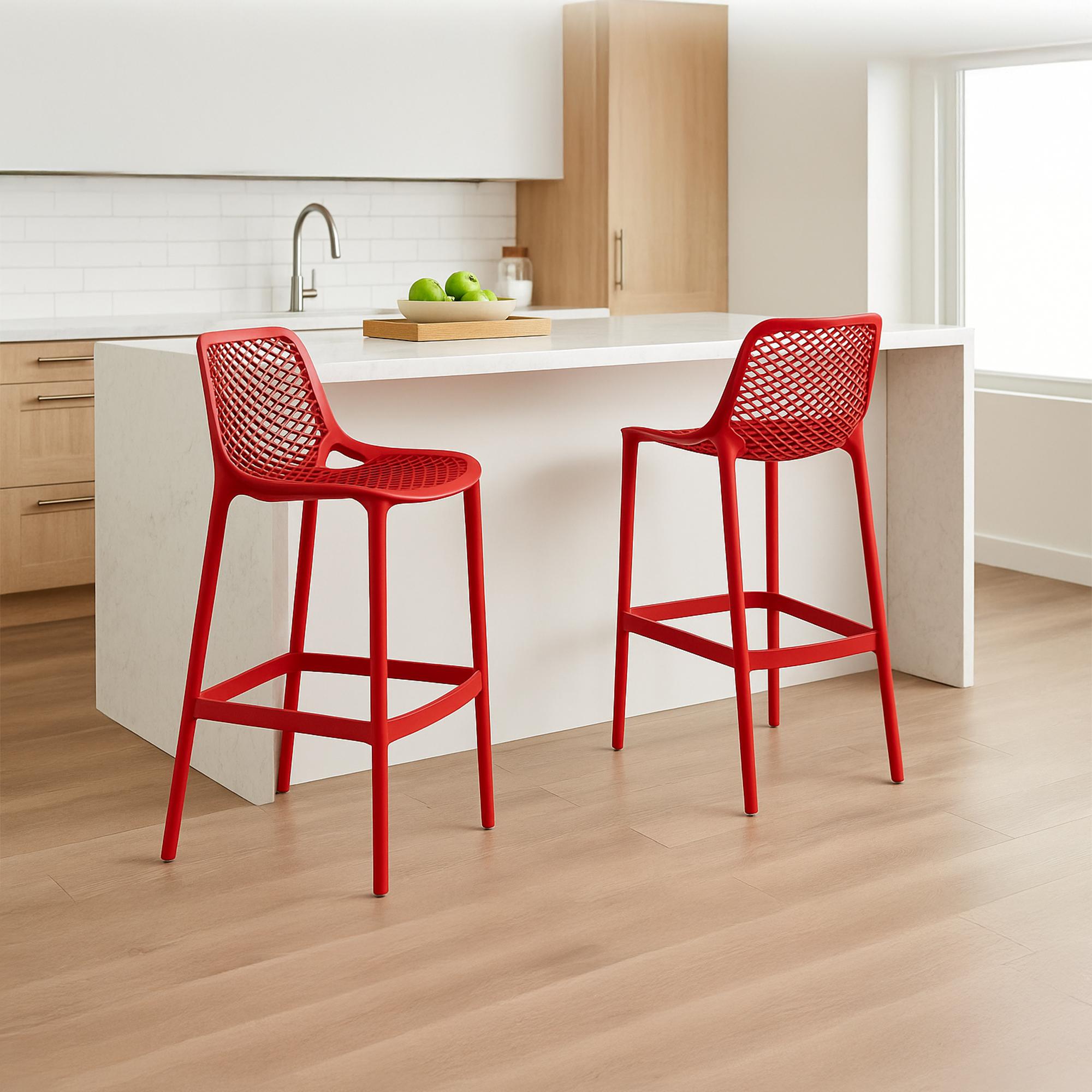 2er Set Barhocker Air, rot