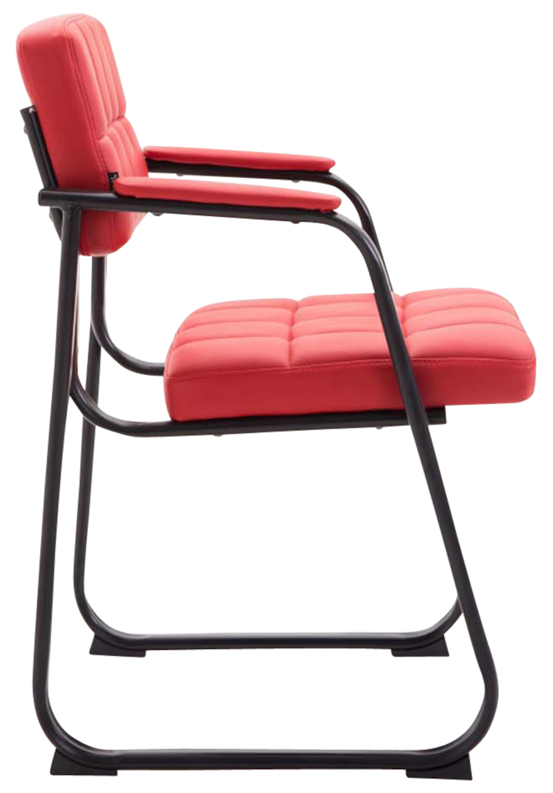 2er Set Besucherstühle Canada B Kunstleder, rot
