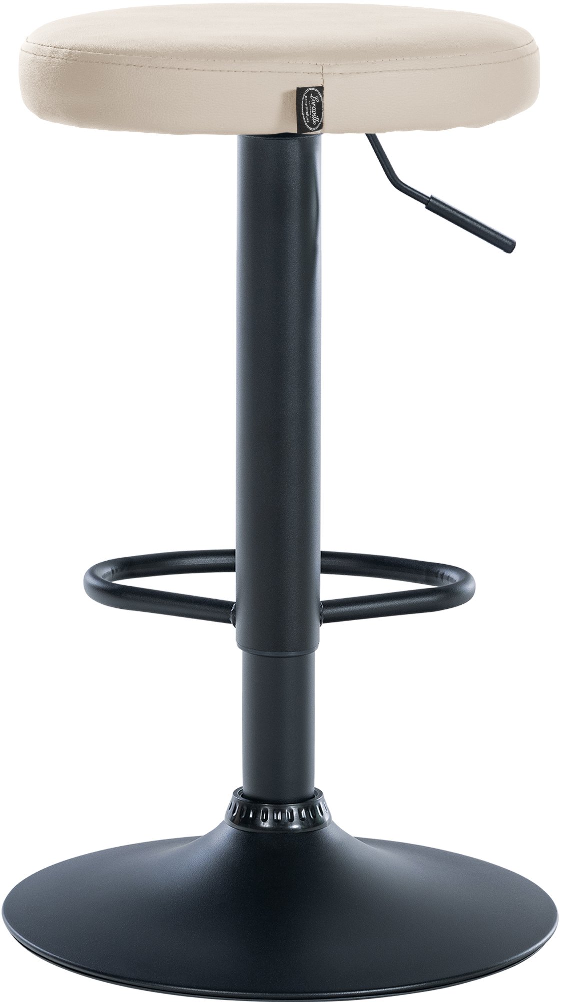 2er Set Barhocker Ponte Kunstleder schwarz, creme