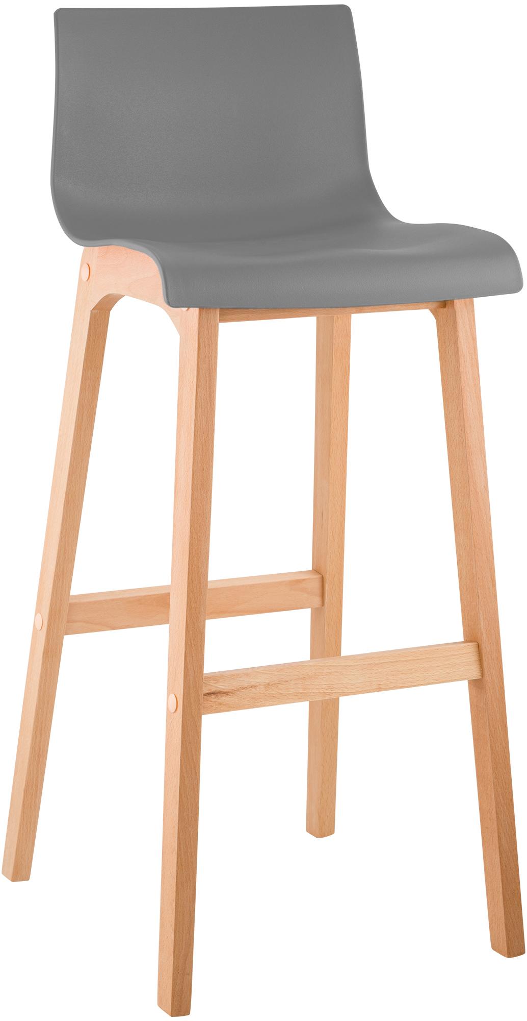 Barhocker Hoover Natura 4-Fuß Gestell, grau
