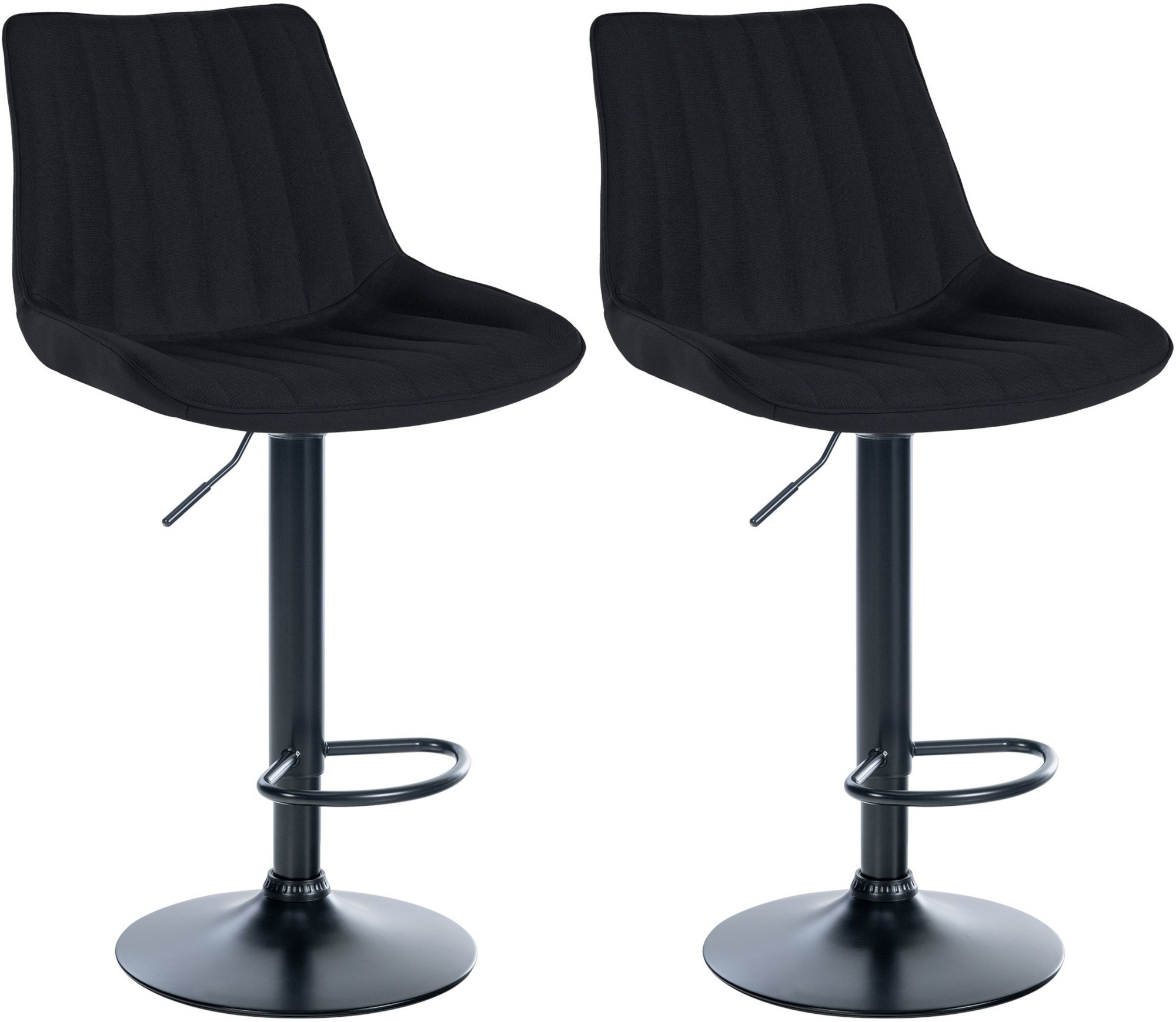 2er Set Barhocker Toni Stoff schwarz, schwarz