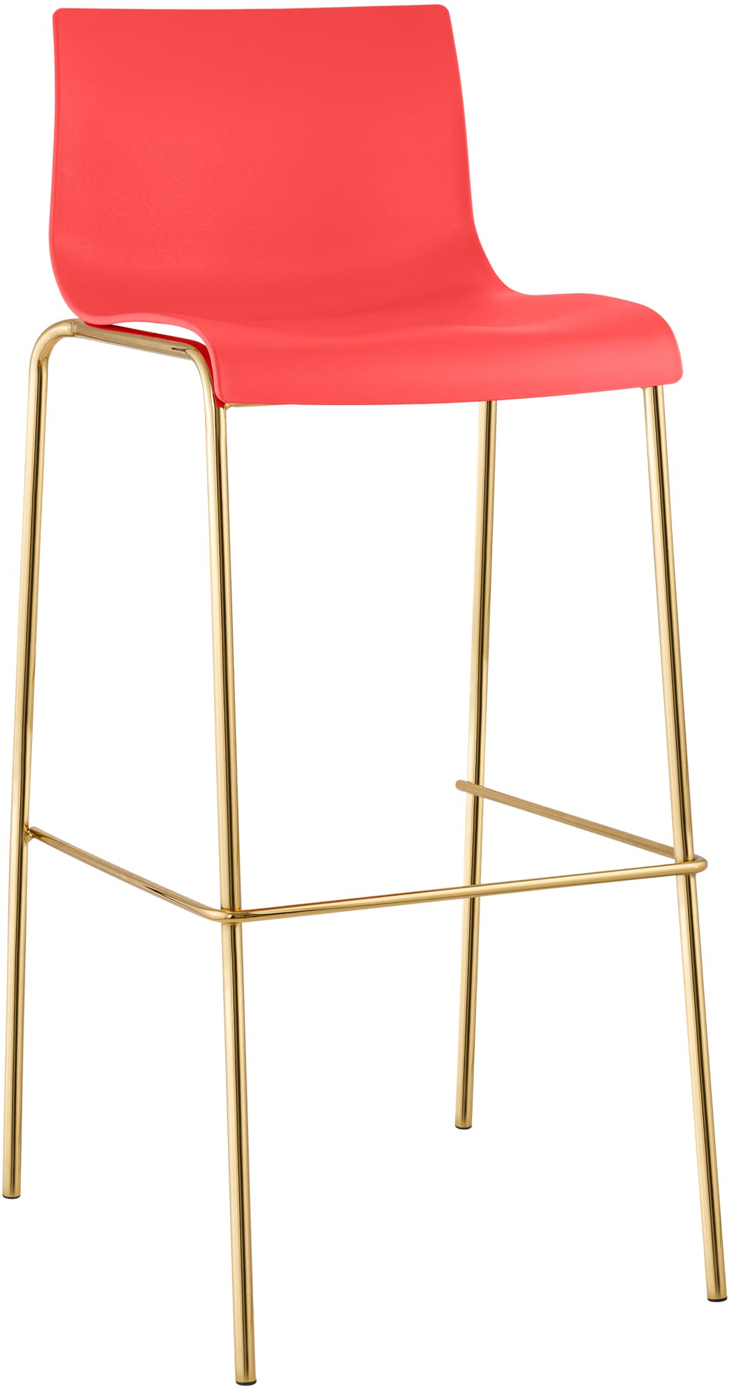 Barhocker Hoover Kunststoff 4-Fuß Gold, rot